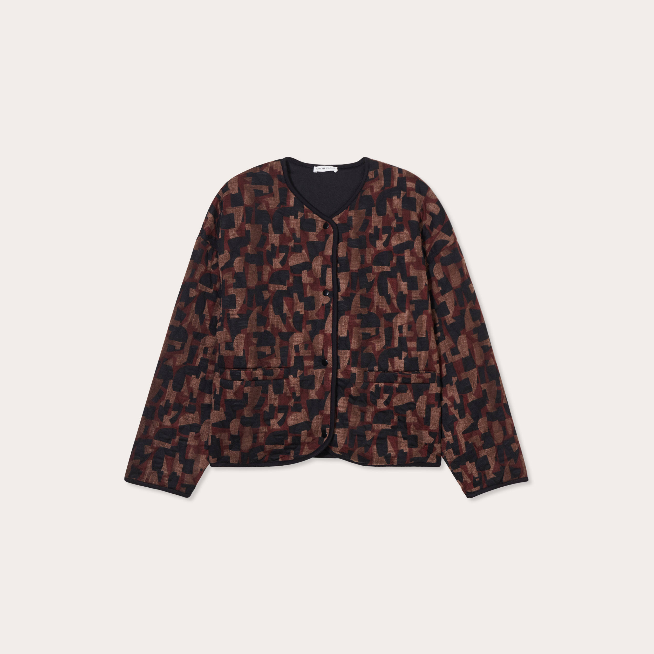 Veste matelass&eacute;e marron cognac femme