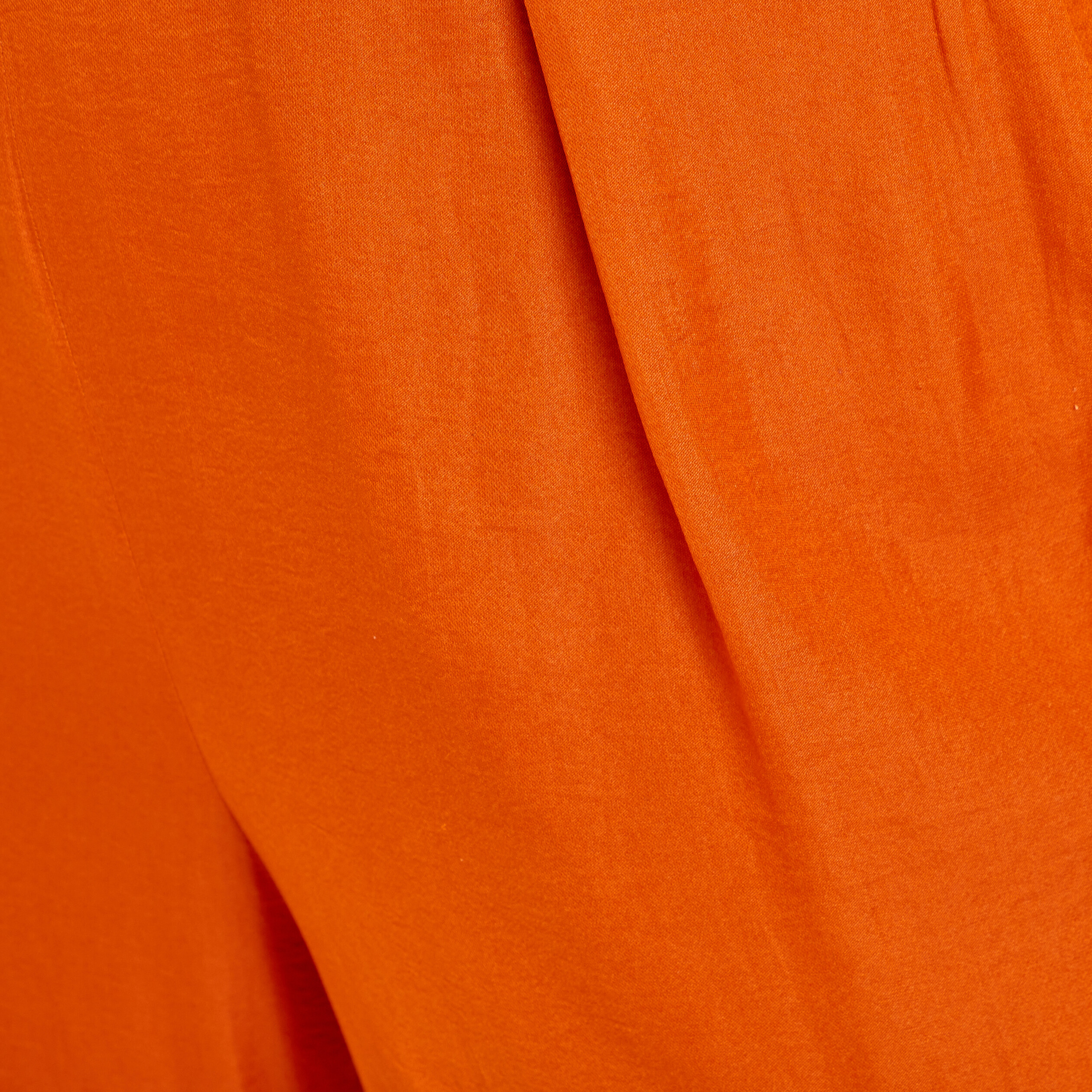 Pantalon city large satin orange femme