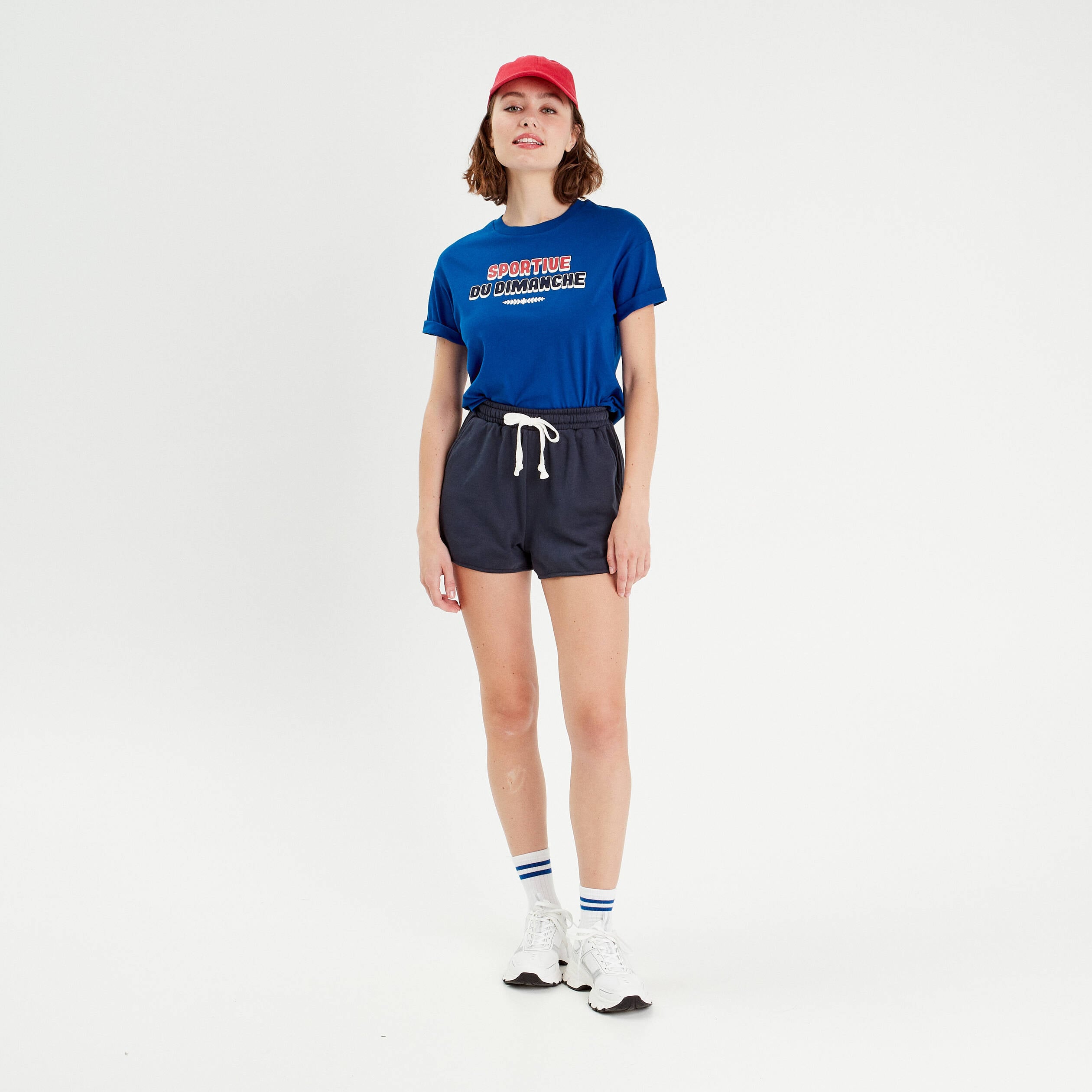 T-shirt manches courtes bleu electrique femme