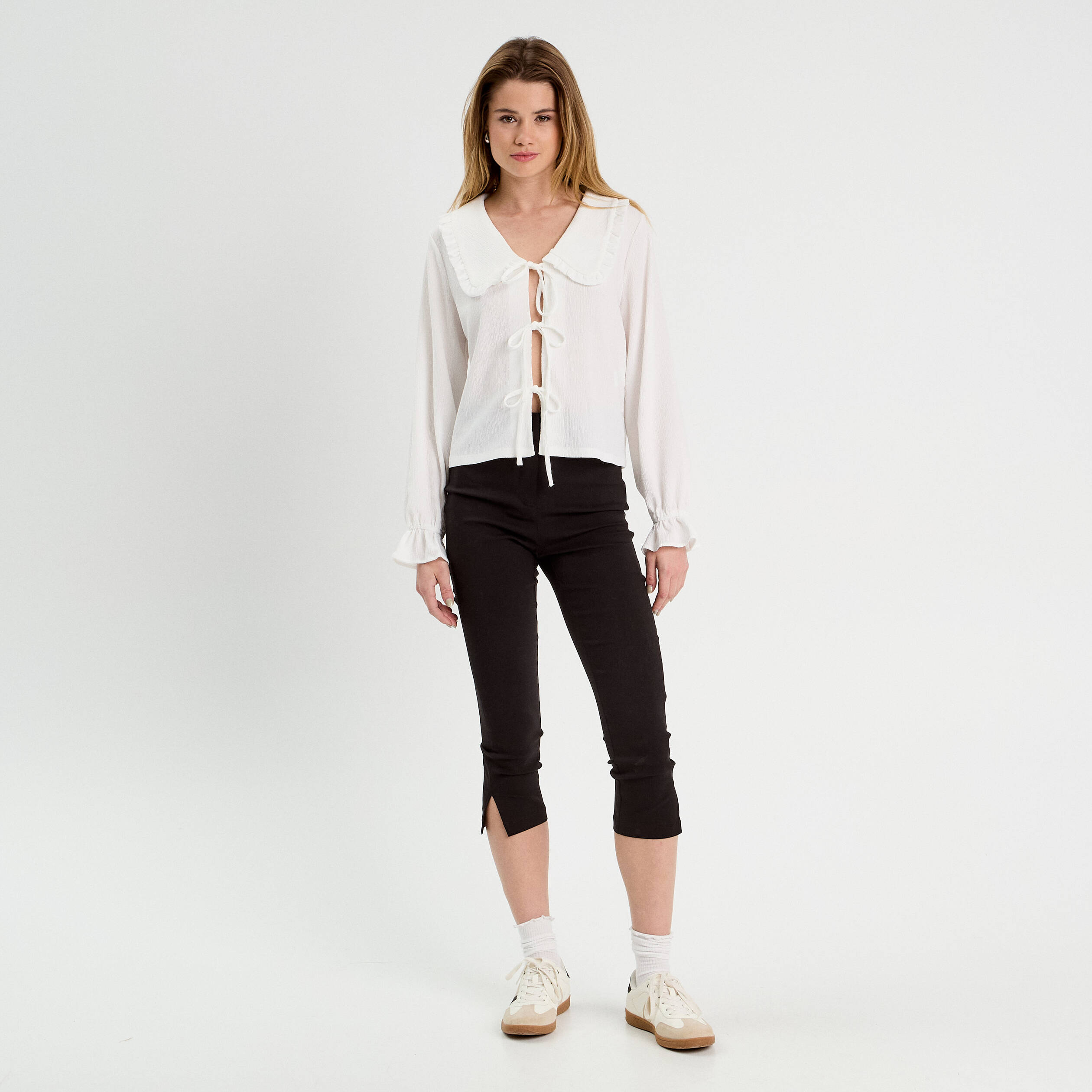 Pantalon capri ajusté 7/8ème noir femme
