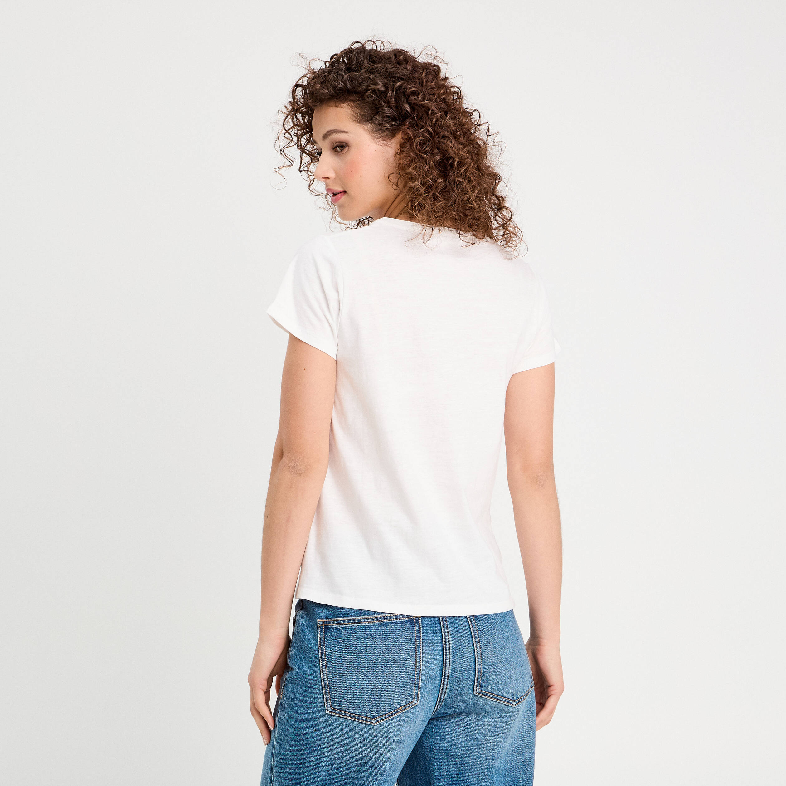 T-shirt manches courtes blanc femme