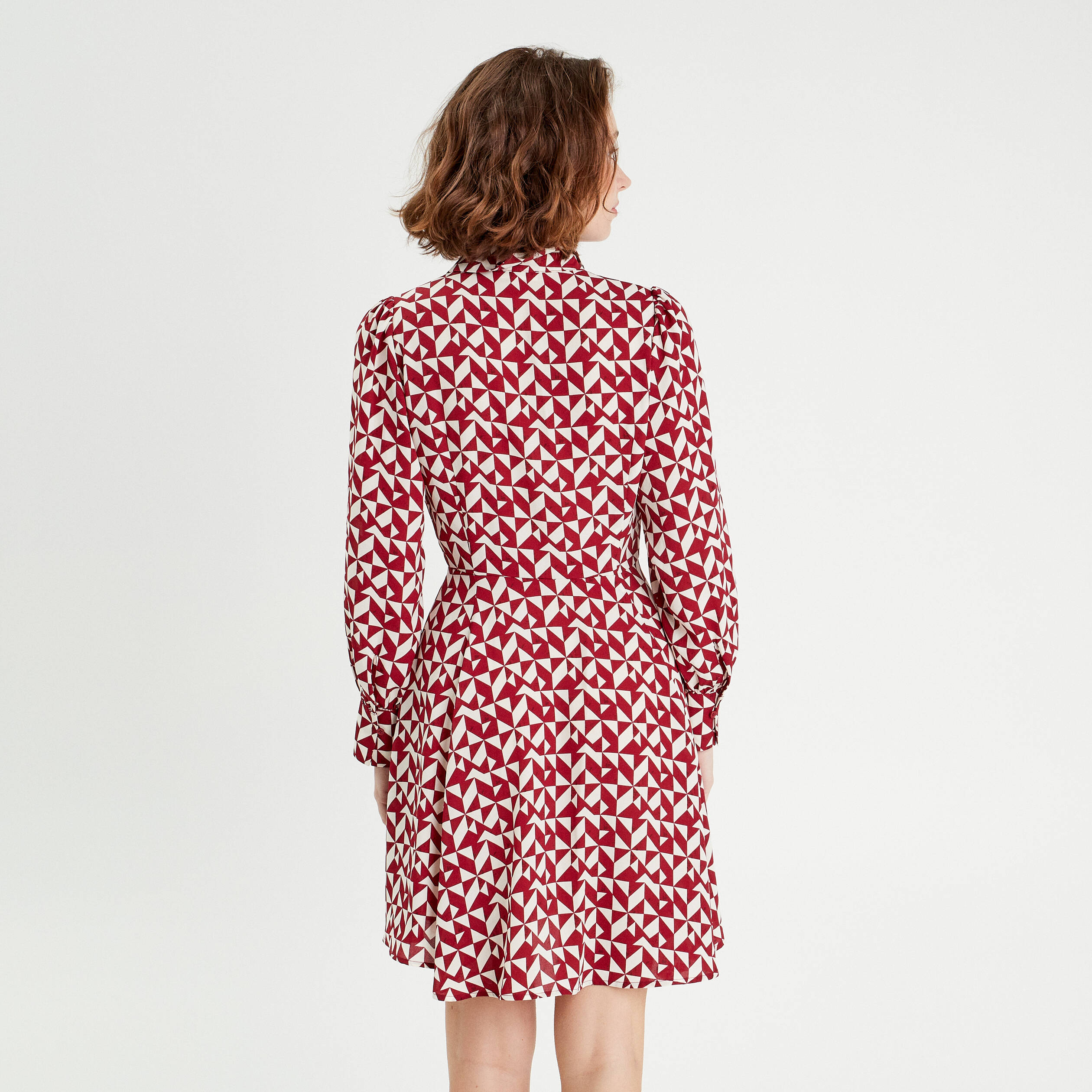 robe chemise patineuse rouge femme Robe chemise patineuse rouge femme