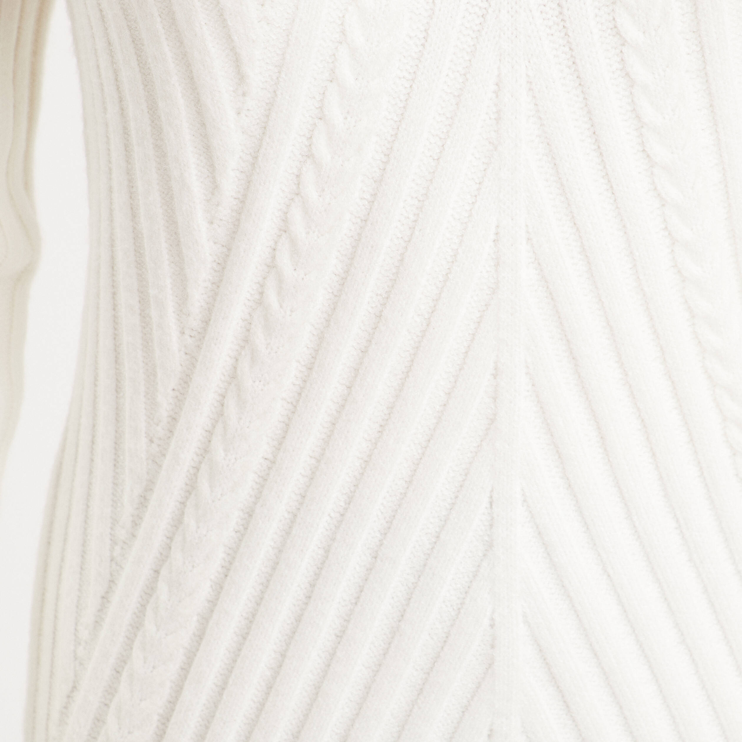 Robe pull &agrave; torsades ecru femme