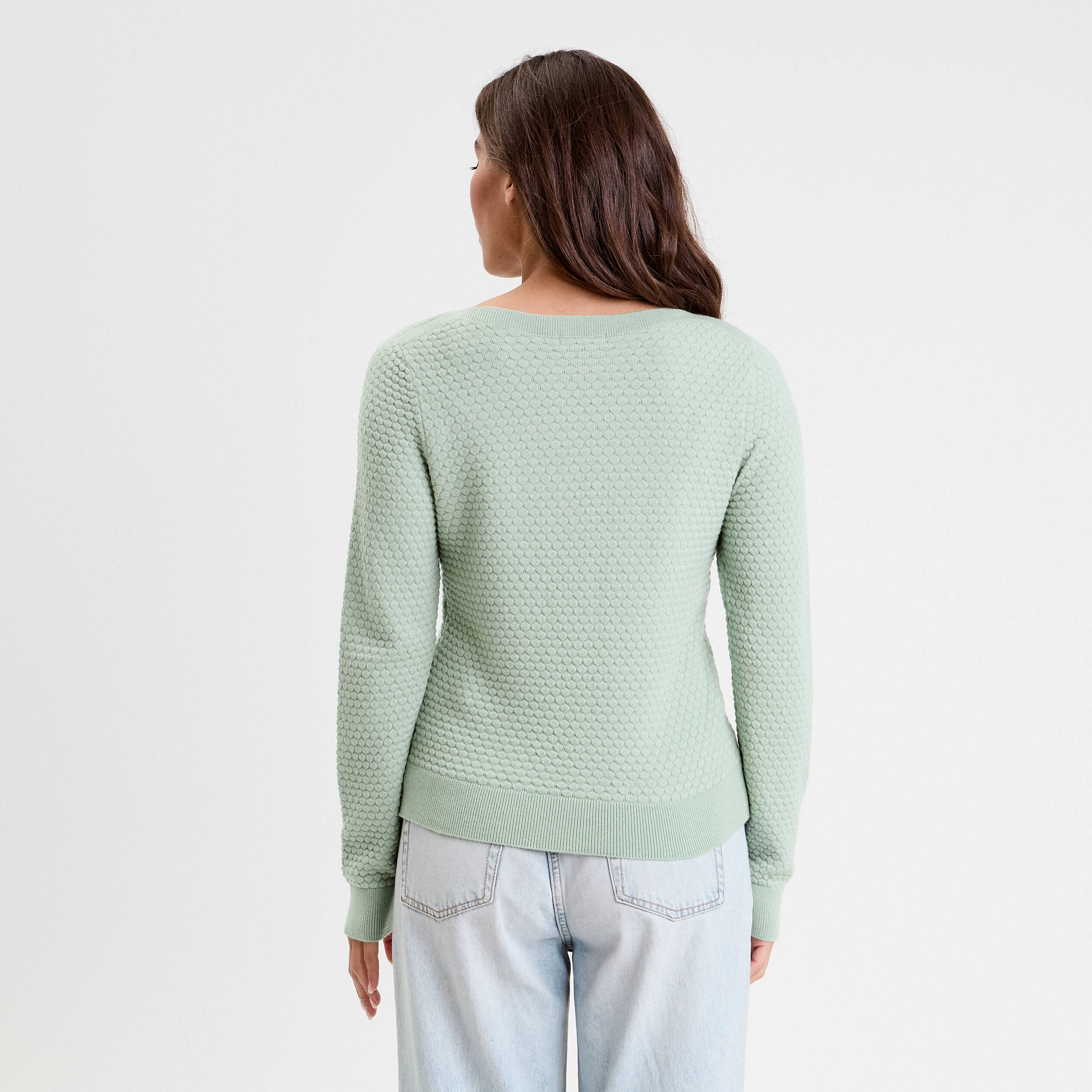 pull col bateau vert pastel femme Pull col bateau vert pastel femme