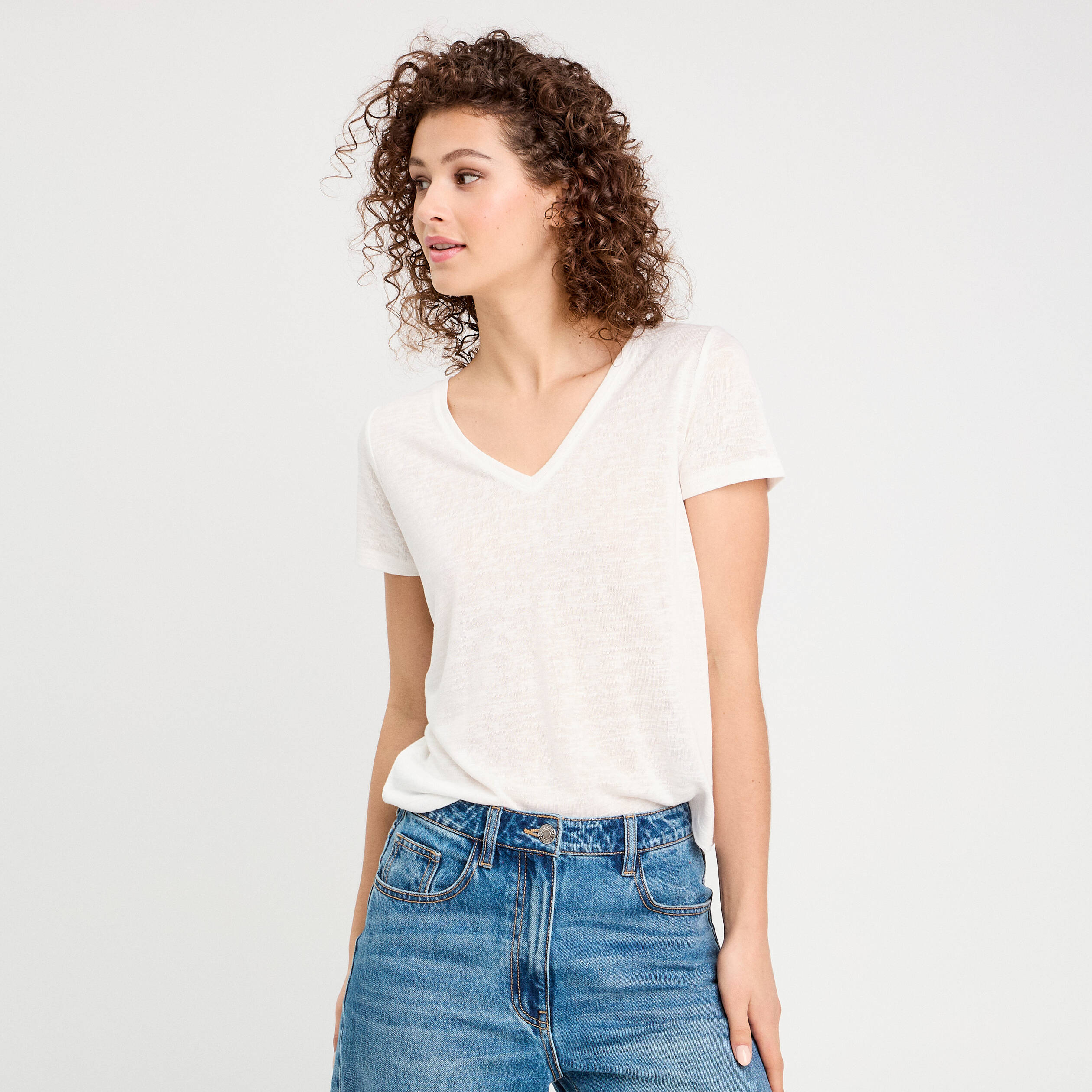 t shirt noeuds dos ecru femme T-shirt noeuds dos ecru femme