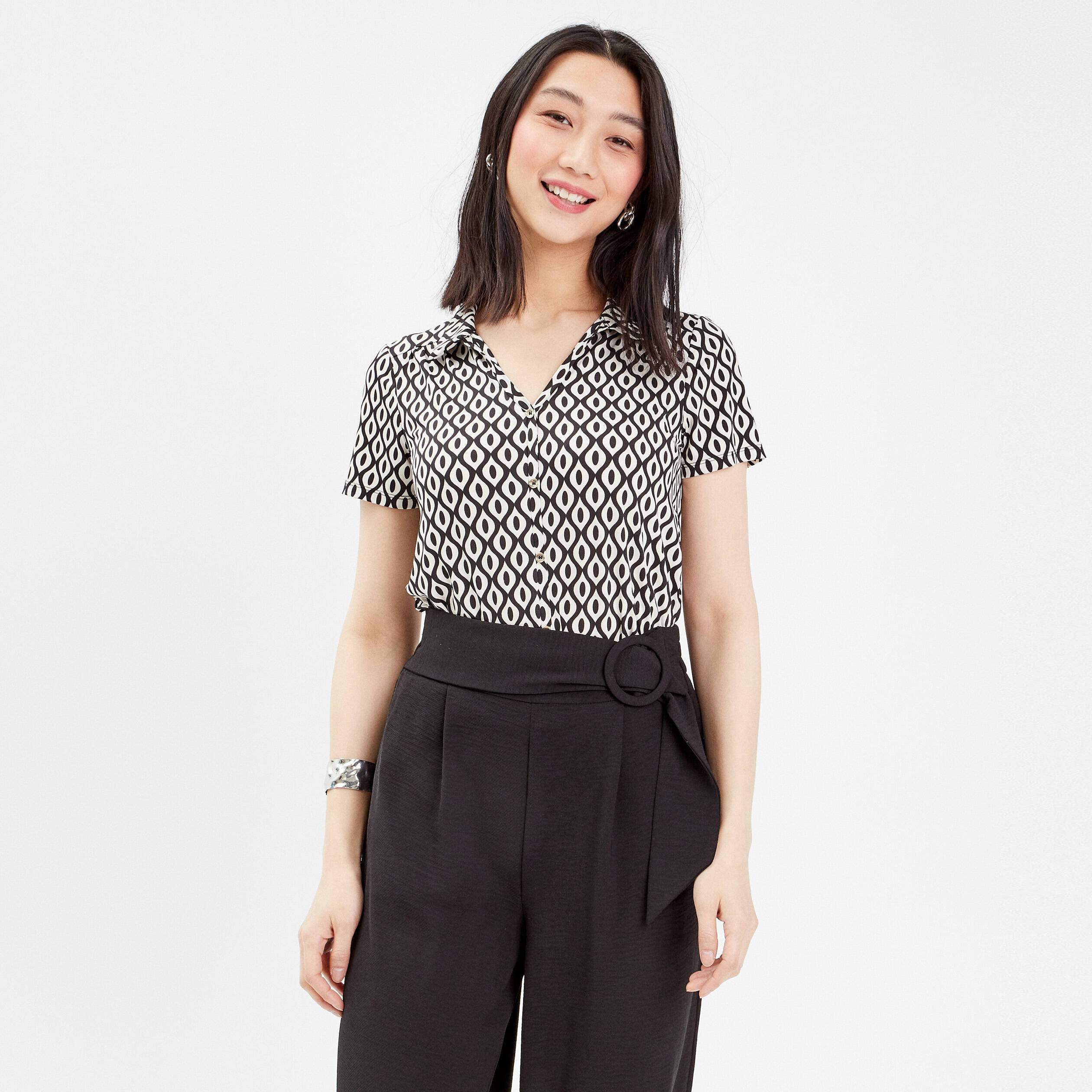 blouse manches courtes noir femme Blouse manches courtes noir femme