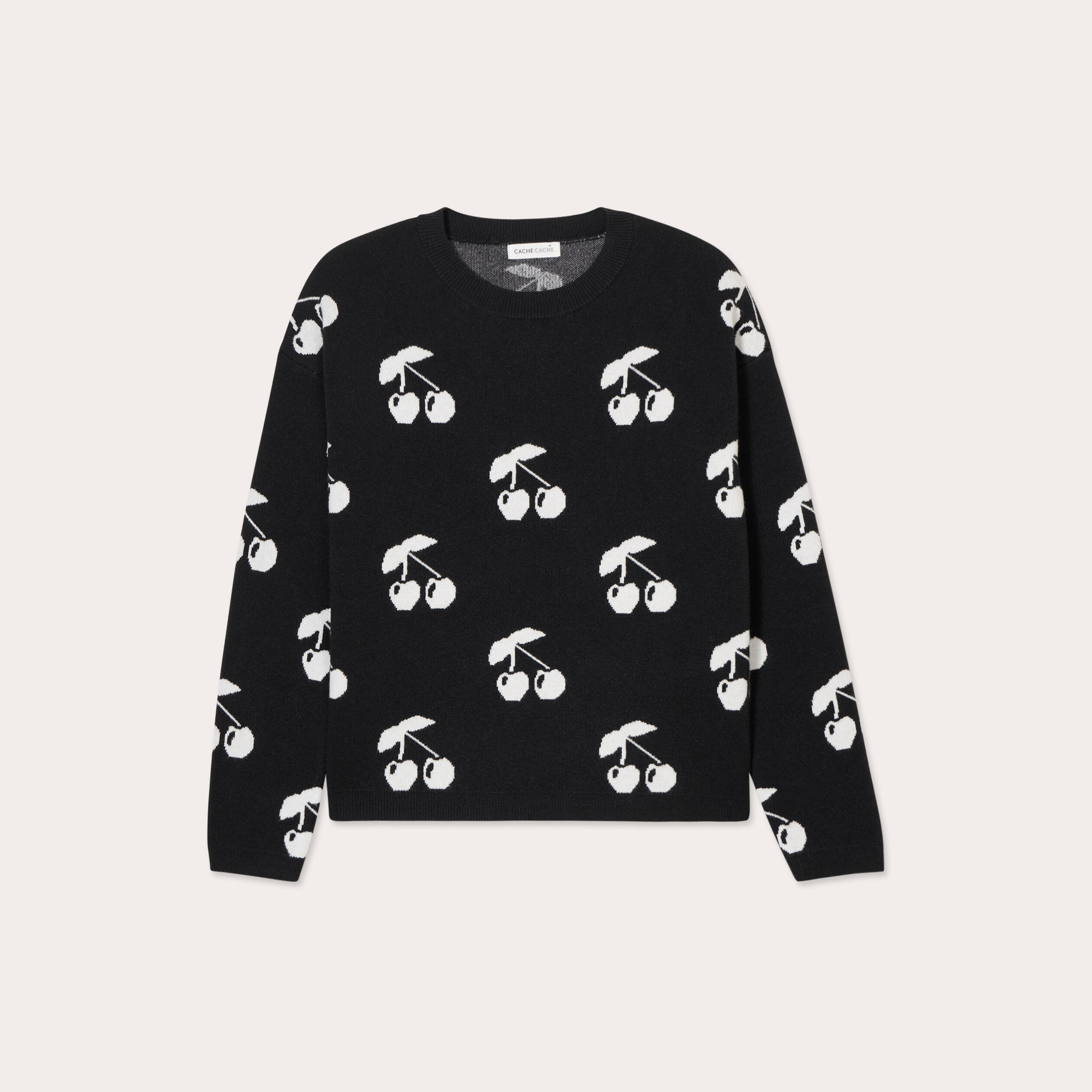 Pull manches longues noir femme