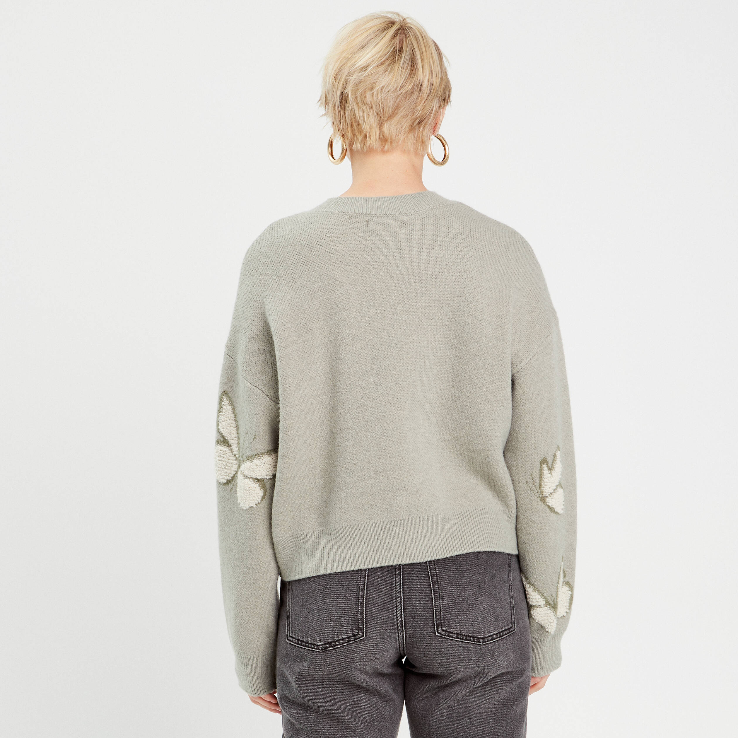 Pull manches longues vert pastel femme