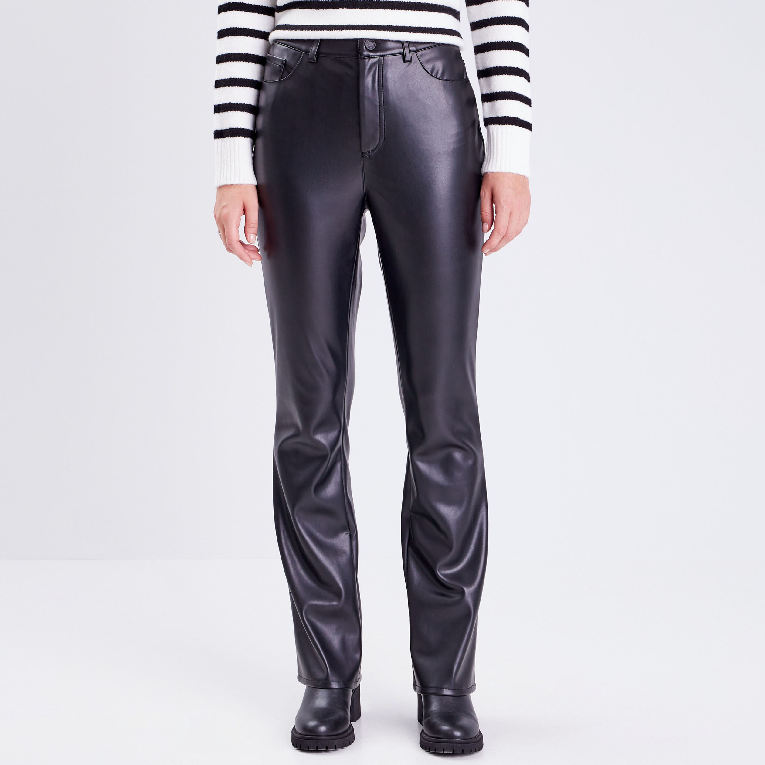 Pantalon Évasé Simili Cuir Métallisé Femme - Style Disco Années 70 Pour Fête, Festival, Scène