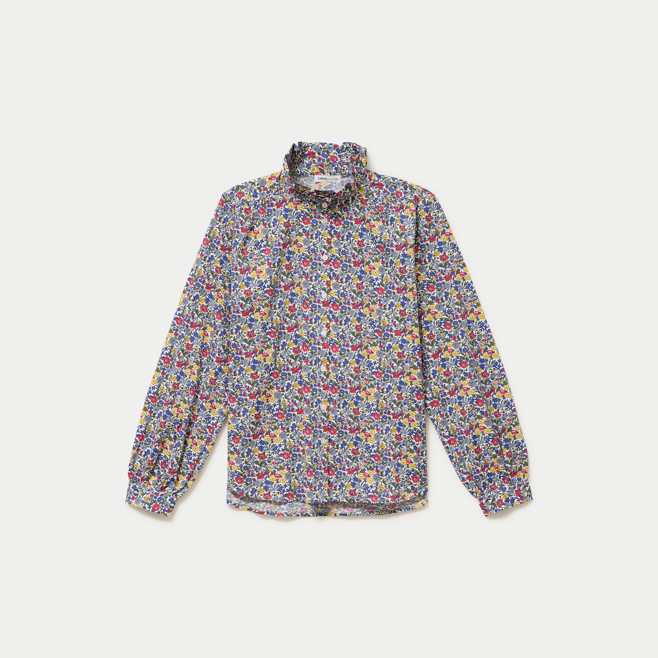 Chemise droite manches longues blanc femme