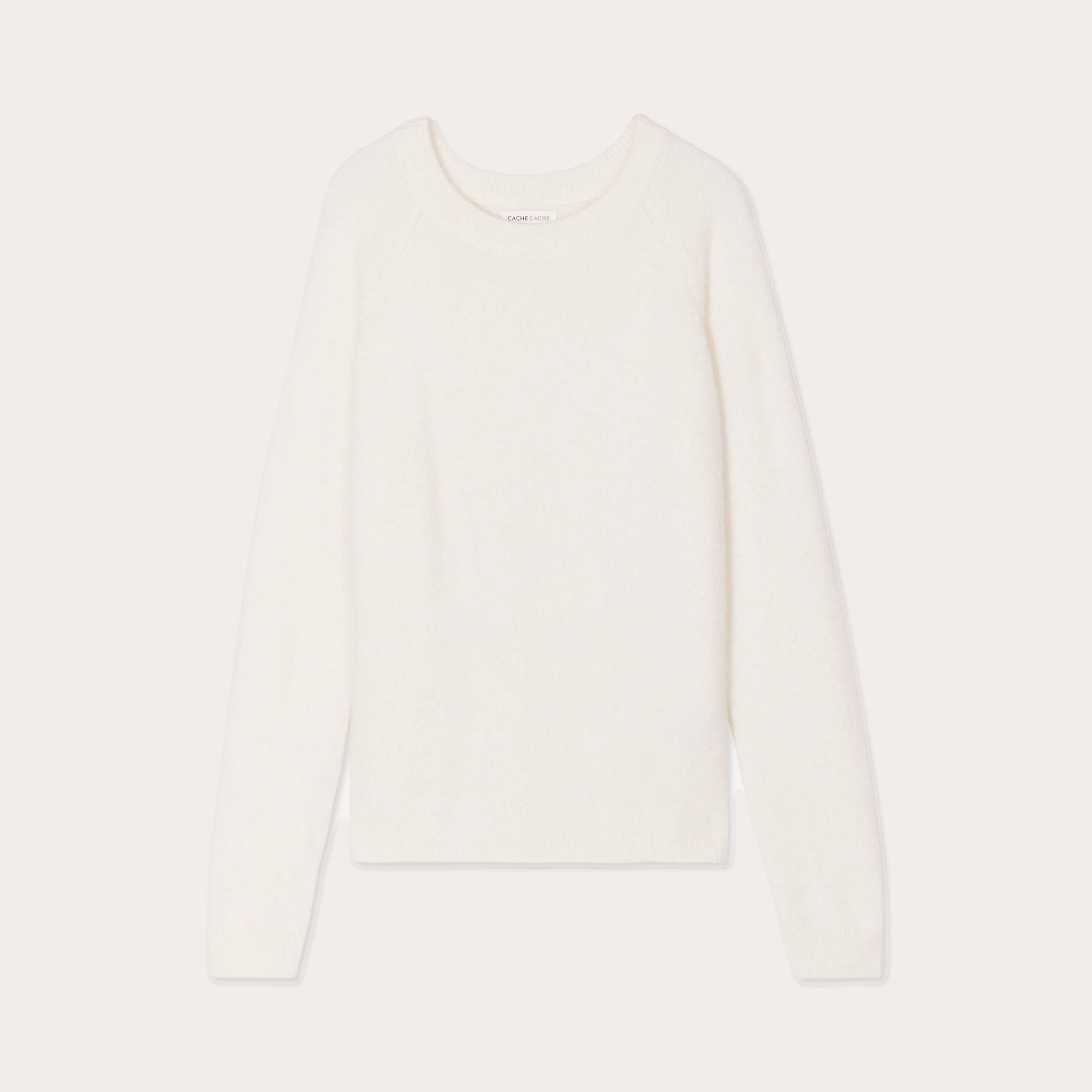 Pull manches longues ecru femme