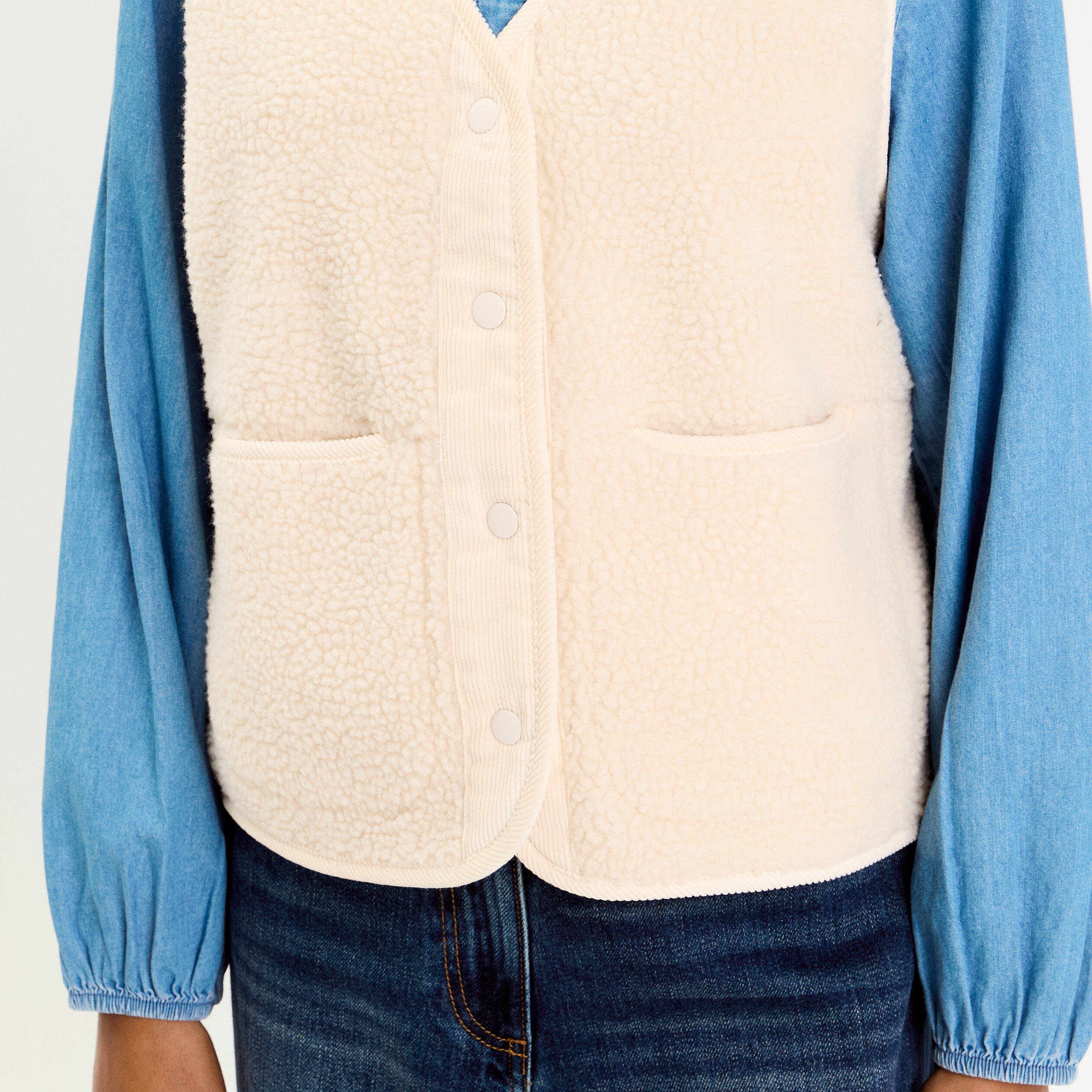 Gilet Polaire Sans Manches Pour Femme – Chaud Et Doux – Avec Poches – Coloris Uni – Hiver Et Printemps