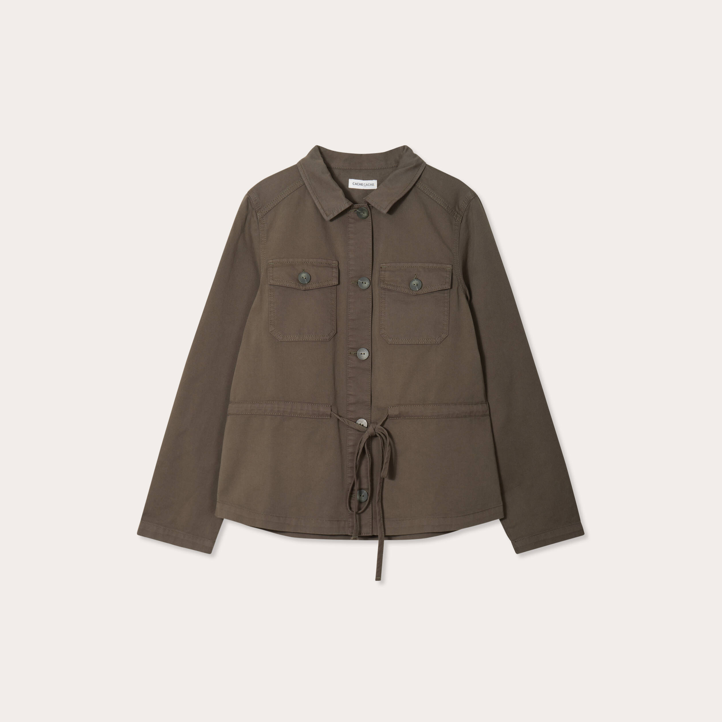 Manteau Veste Femme Cache Cache Parka Réversible à Capuche Beige