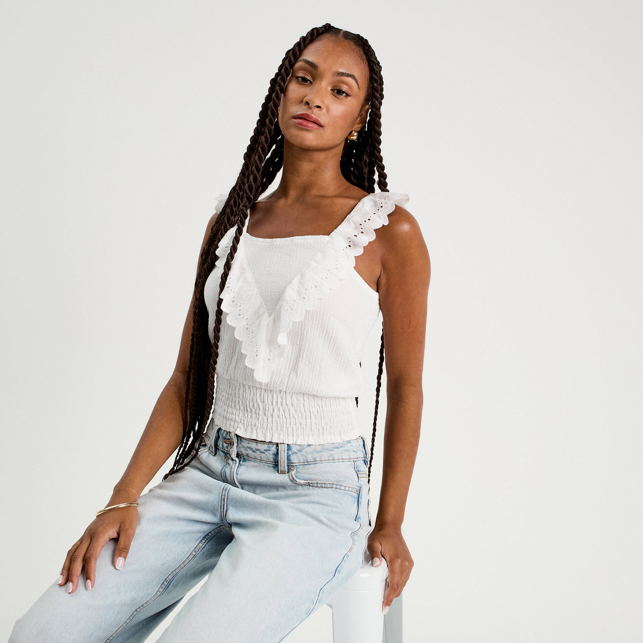 debardeur sans manches blanc femme Débardeur sans manches blanc femme