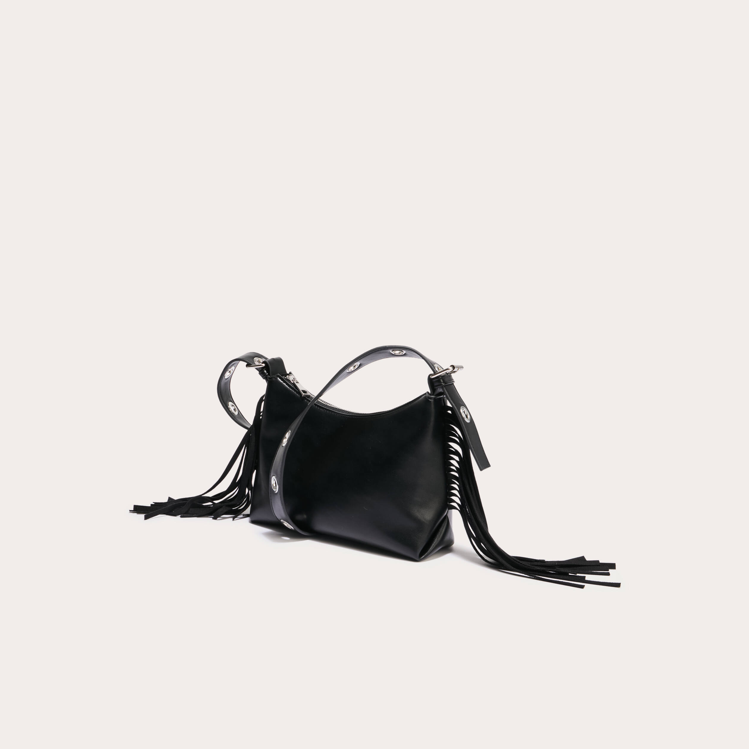 sac porte epaule avec franges noir femme Sac porté-épaule avec franges noir femme