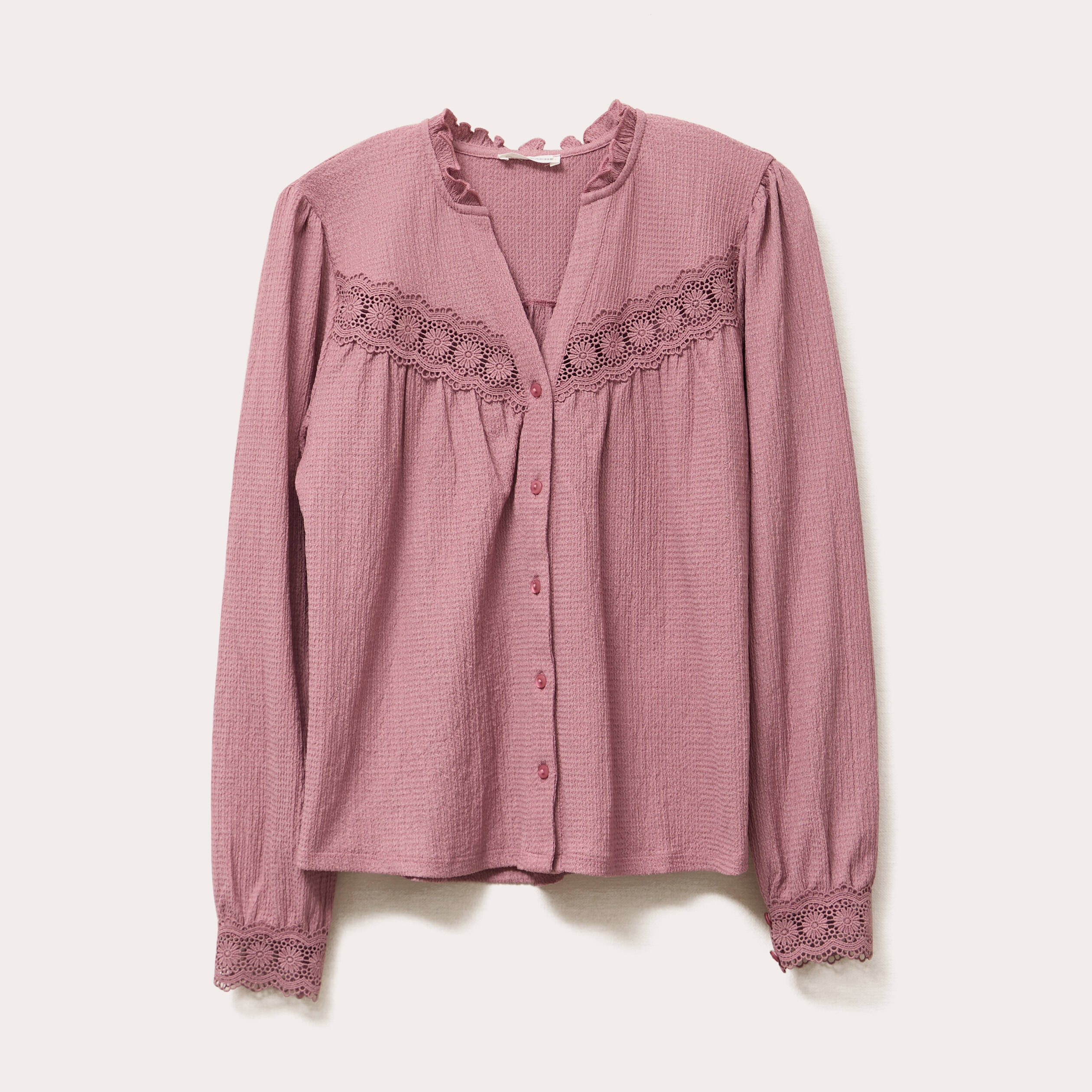 Blouse manches longues vieux rose femme