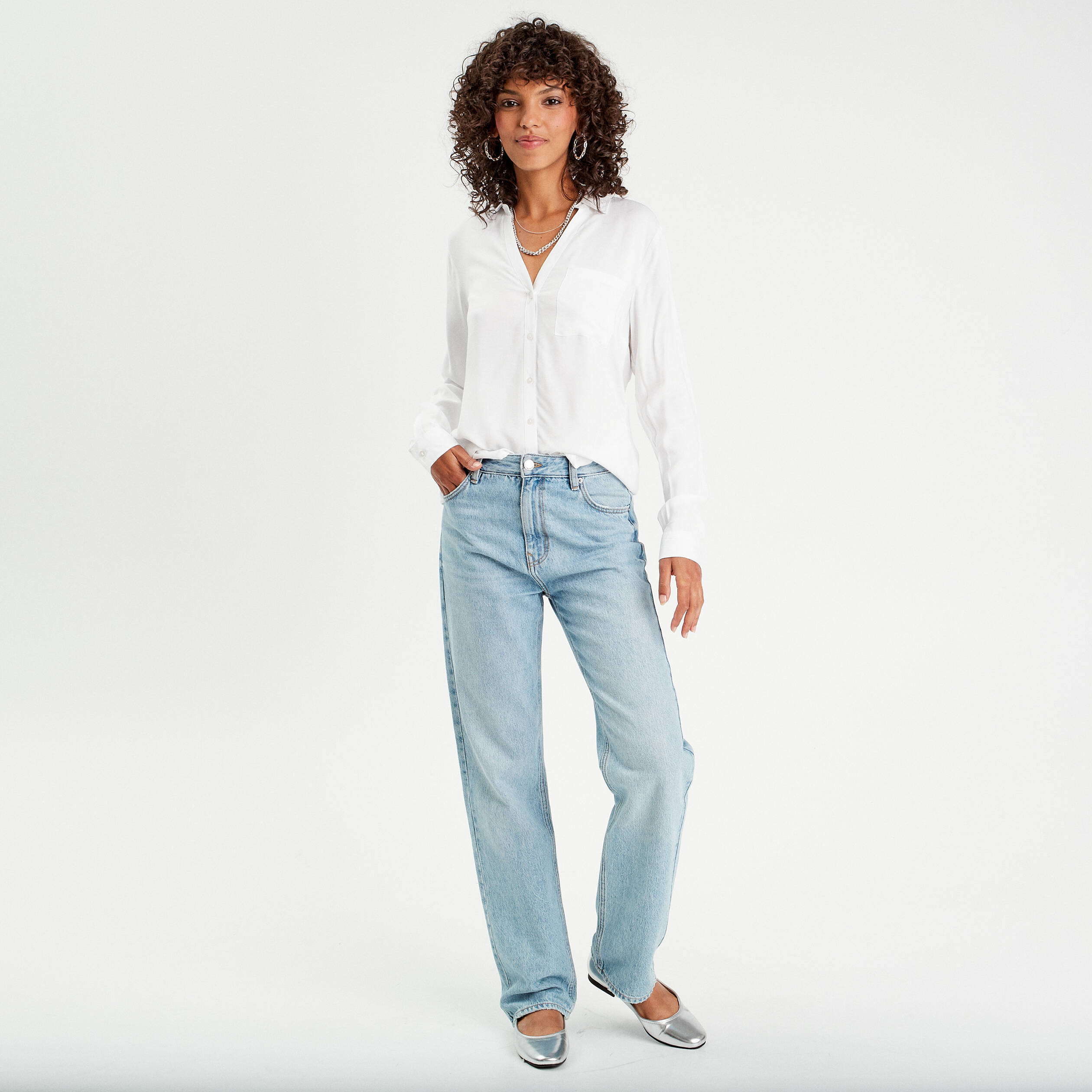chemise manches longues ecru femme Chemise manches longues ecru femme