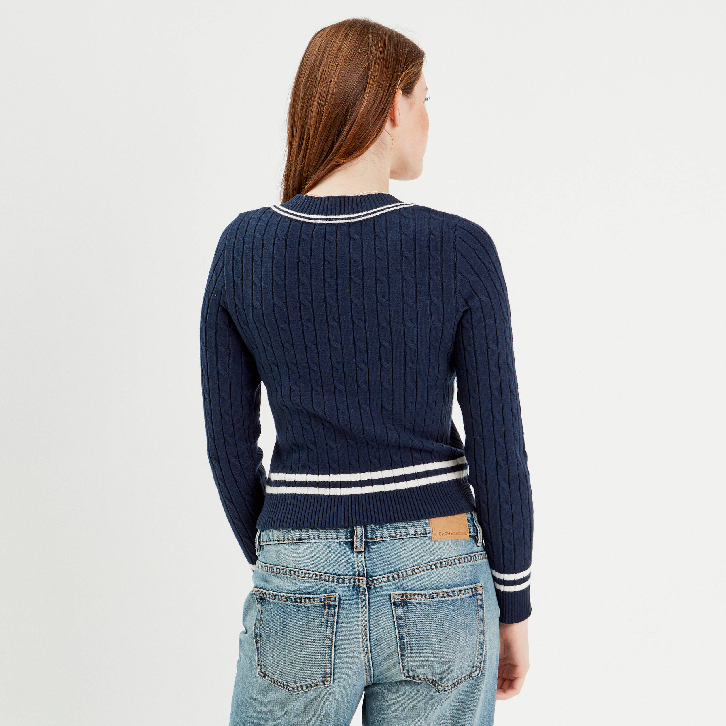 Pull Femme Bleu Marine Scintillant - Taille XS - Occasion Très Bon État