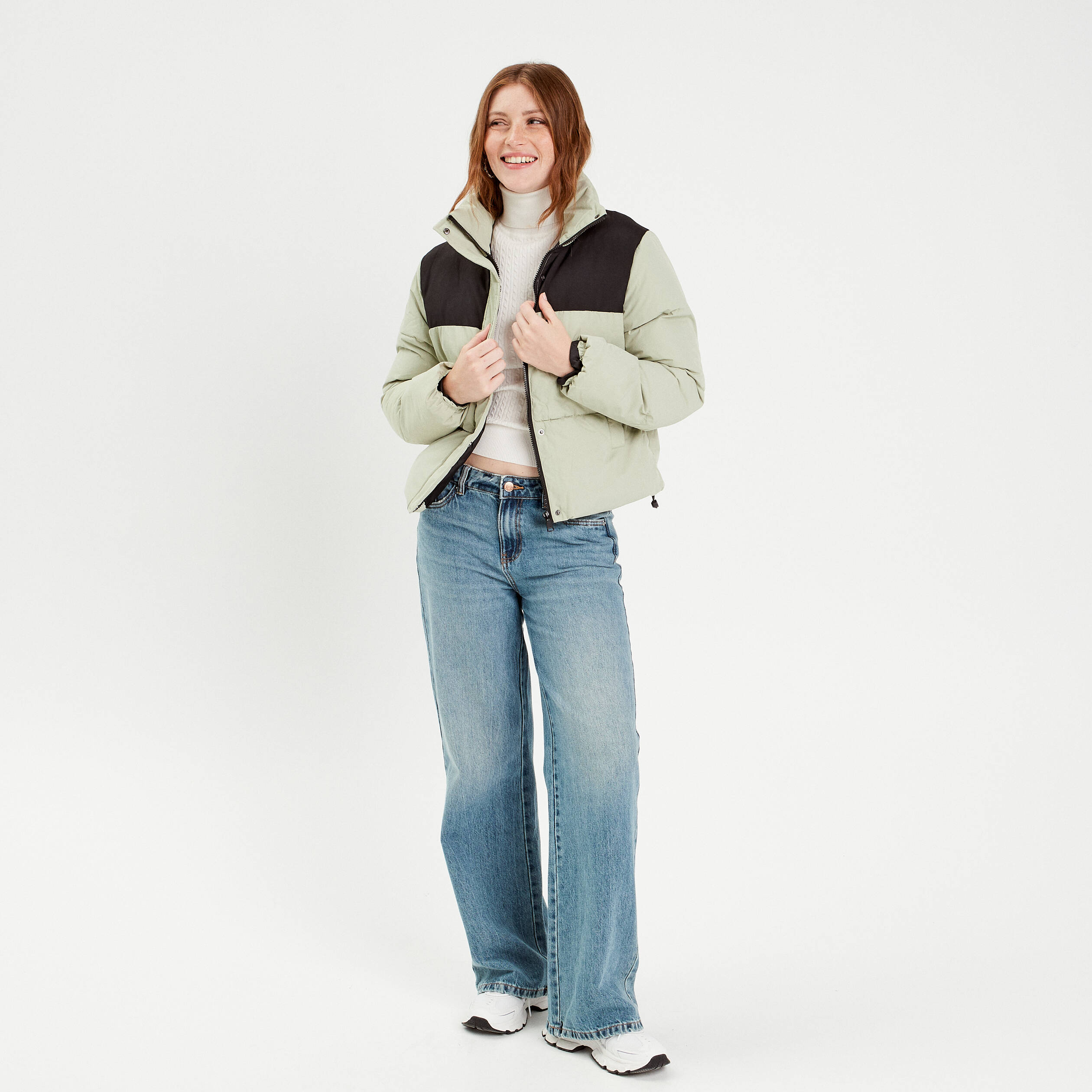 Doudoune vert pastel femme