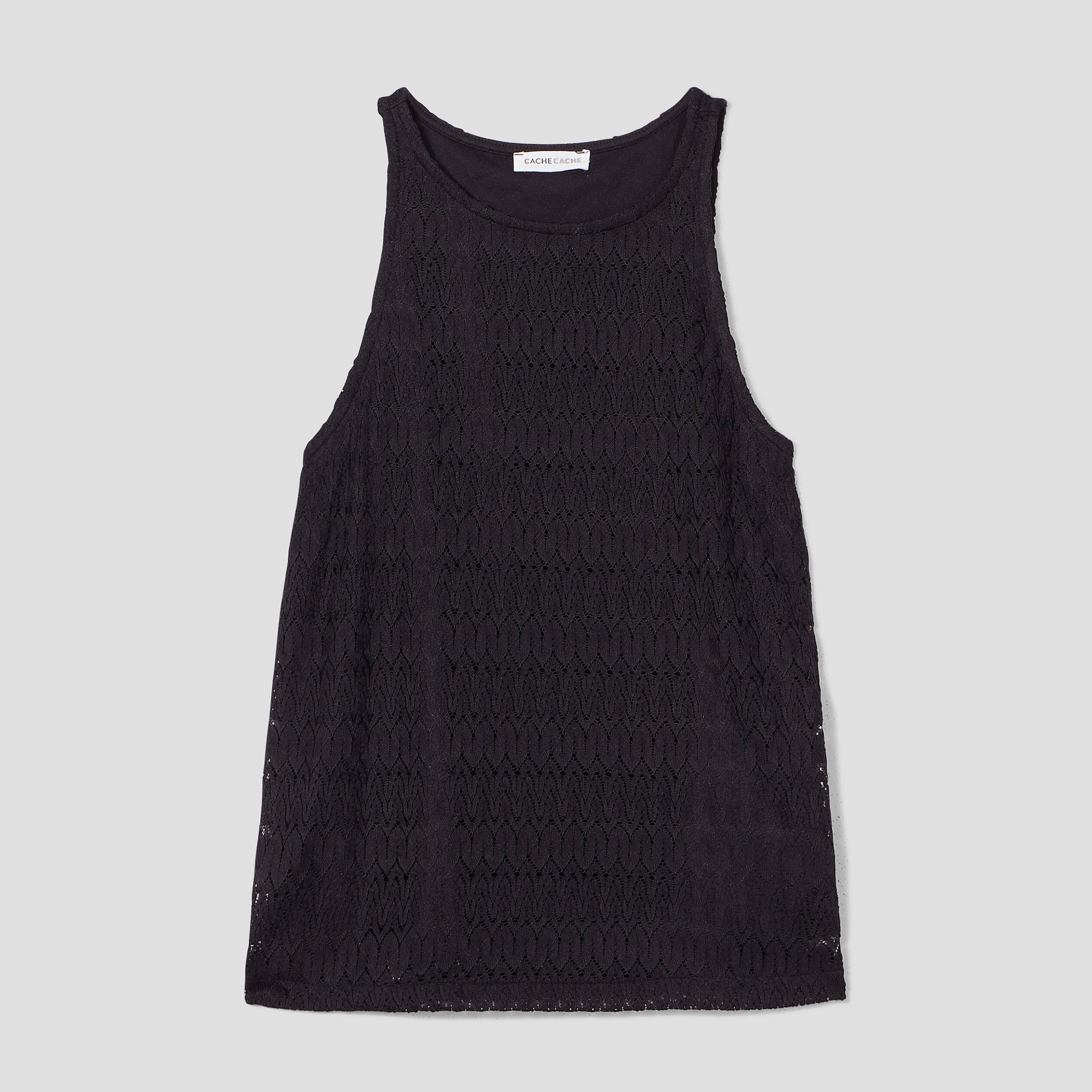debardeur doublure dentelle noir femme Débardeur doublure dentelle noir femme