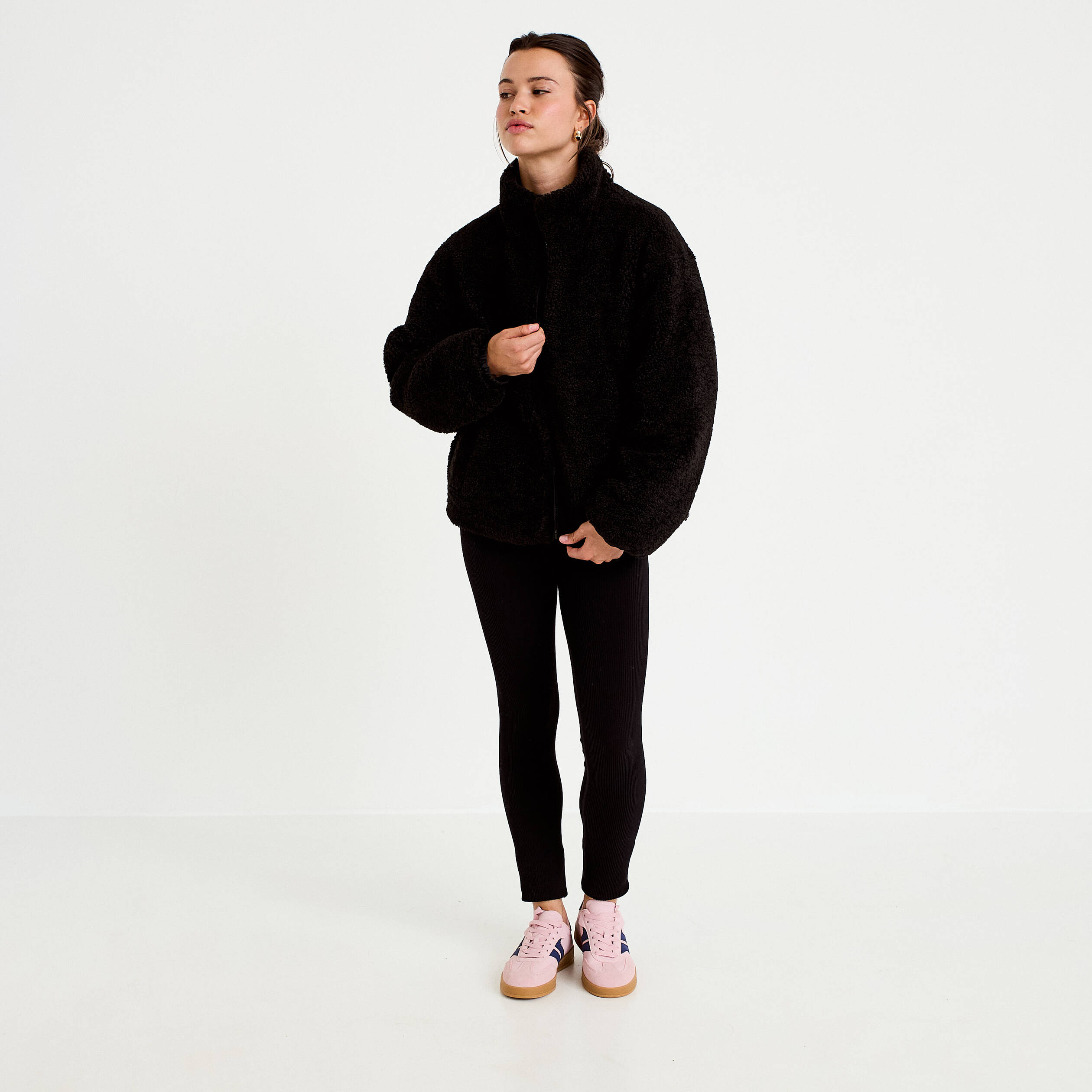 Parka r&eacute;versible effet polaire noir femme