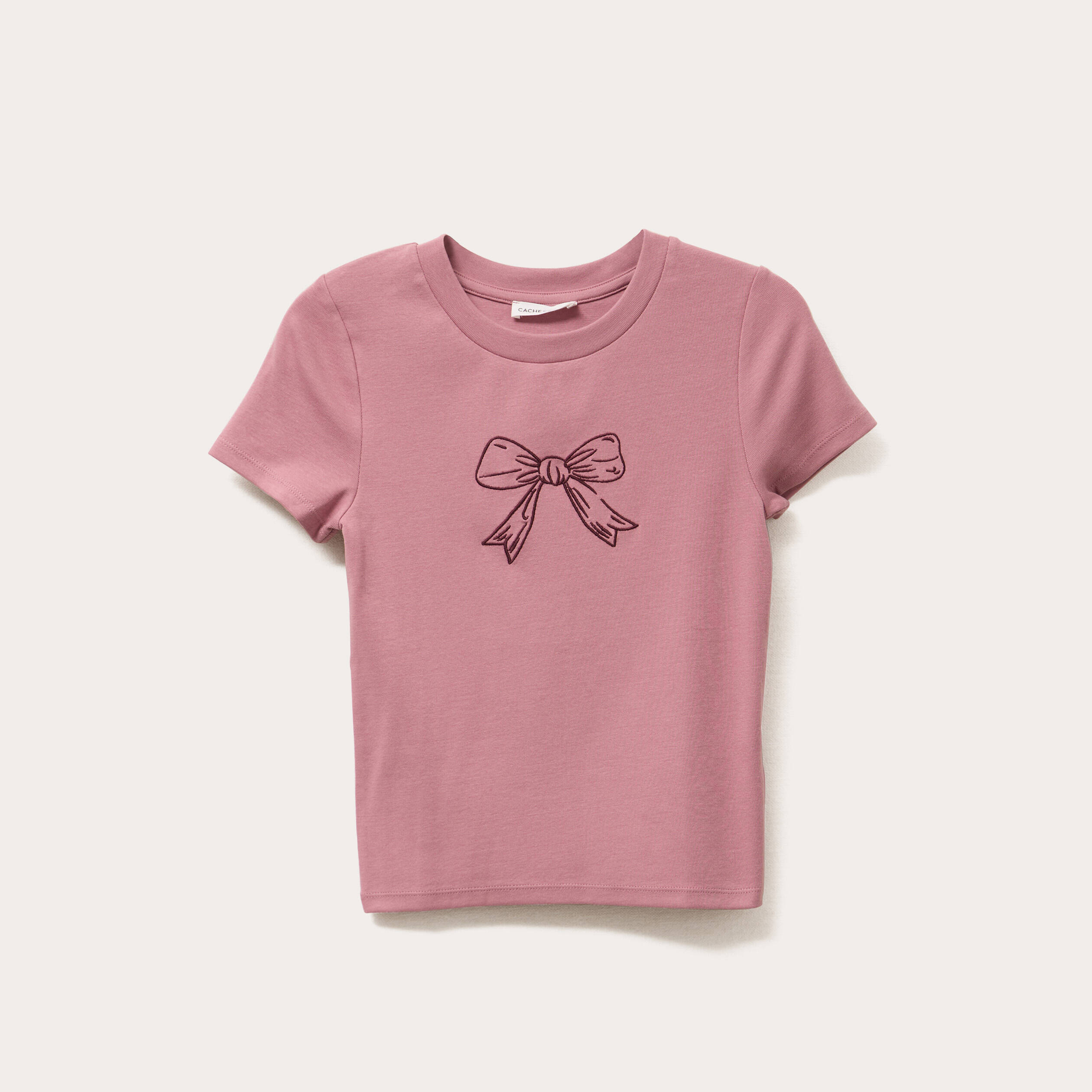 t shirt manches courtes ajuste vieux rose femme T-shirt manches courtes ajusté vieux rose femme