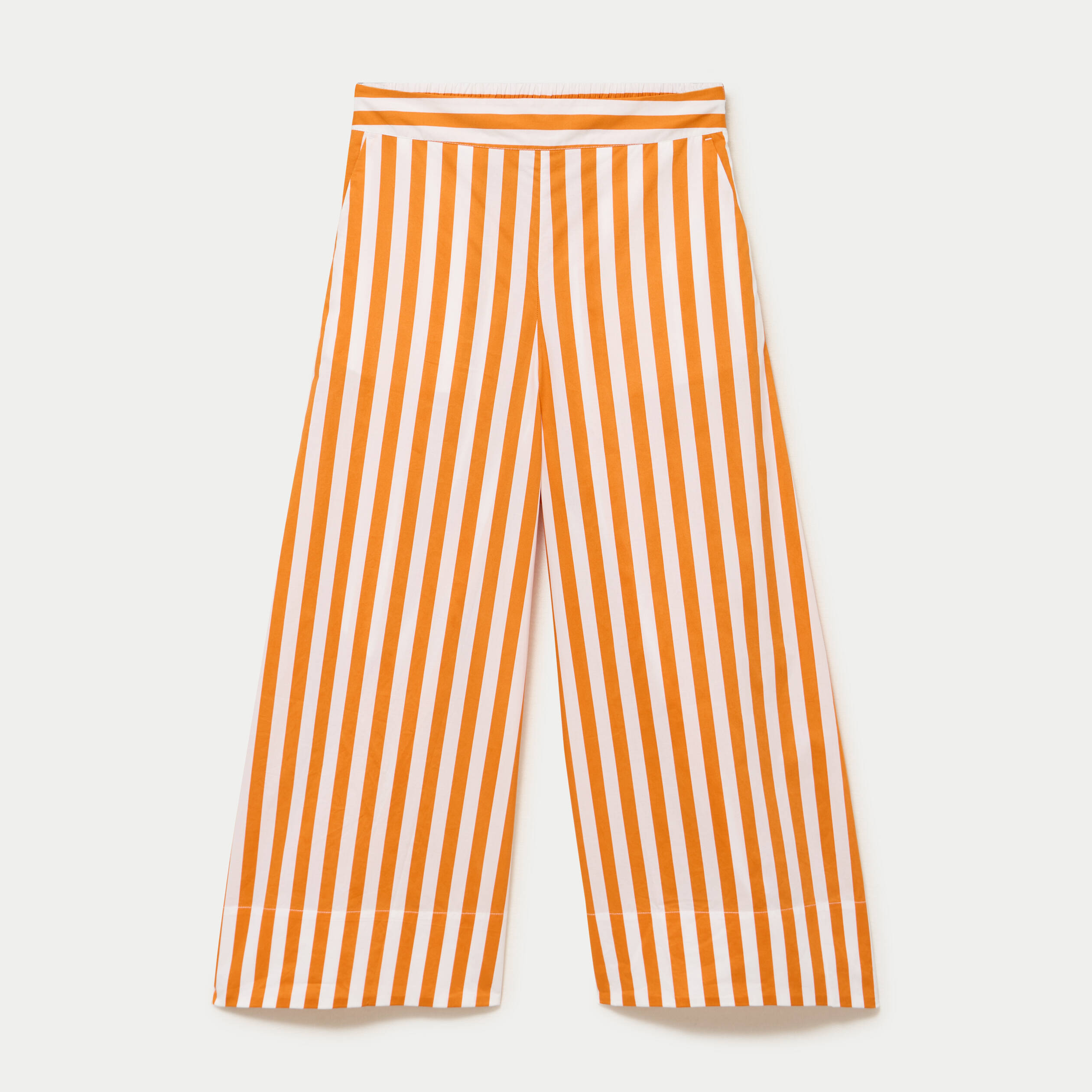 Pantalon jupe-culotte orange fluo femme