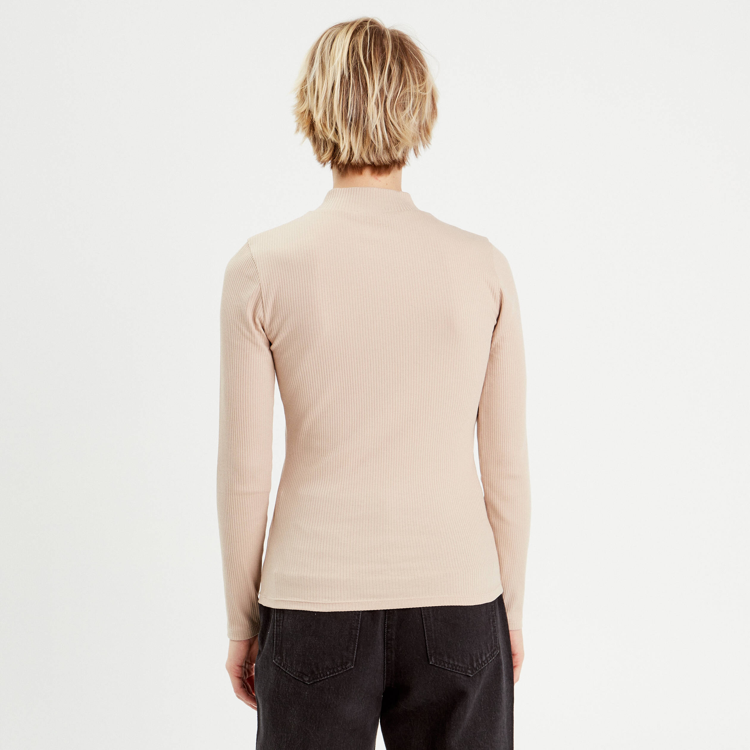 t shirt manches longues cotele sable femme T-shirt manches longues côtelé sable femme