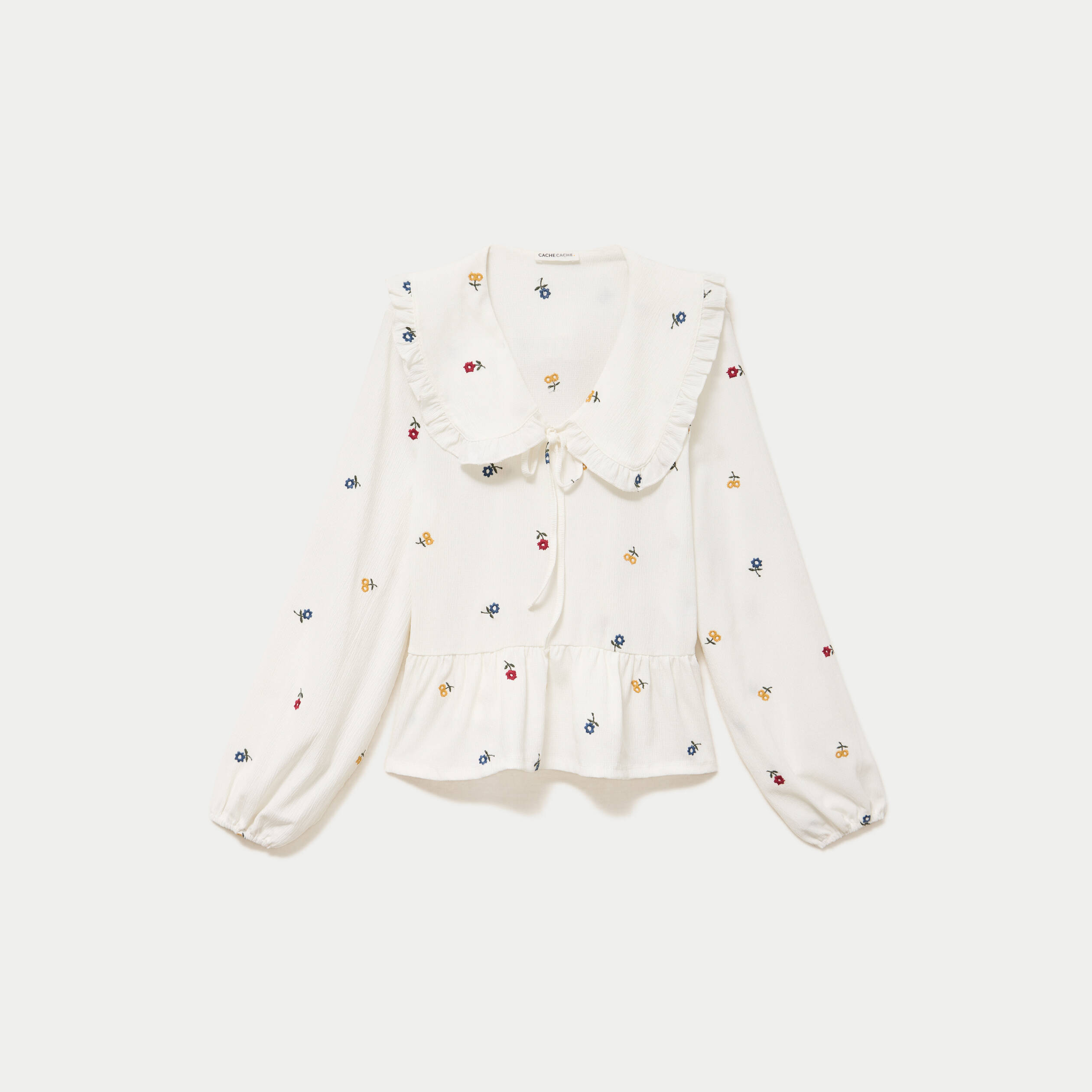 Blouse droite manches longues multicolore femme