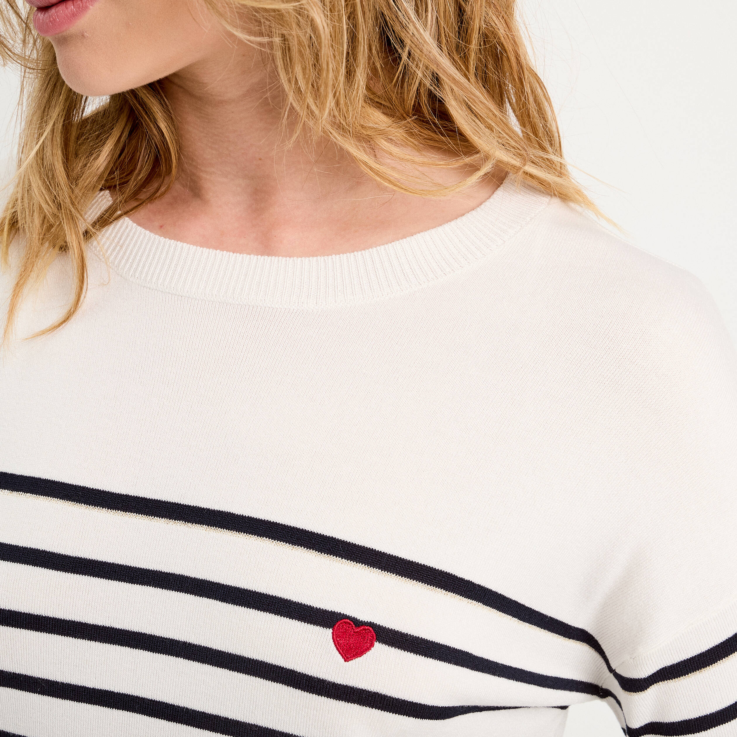 Pull manches longues bleu marine femme