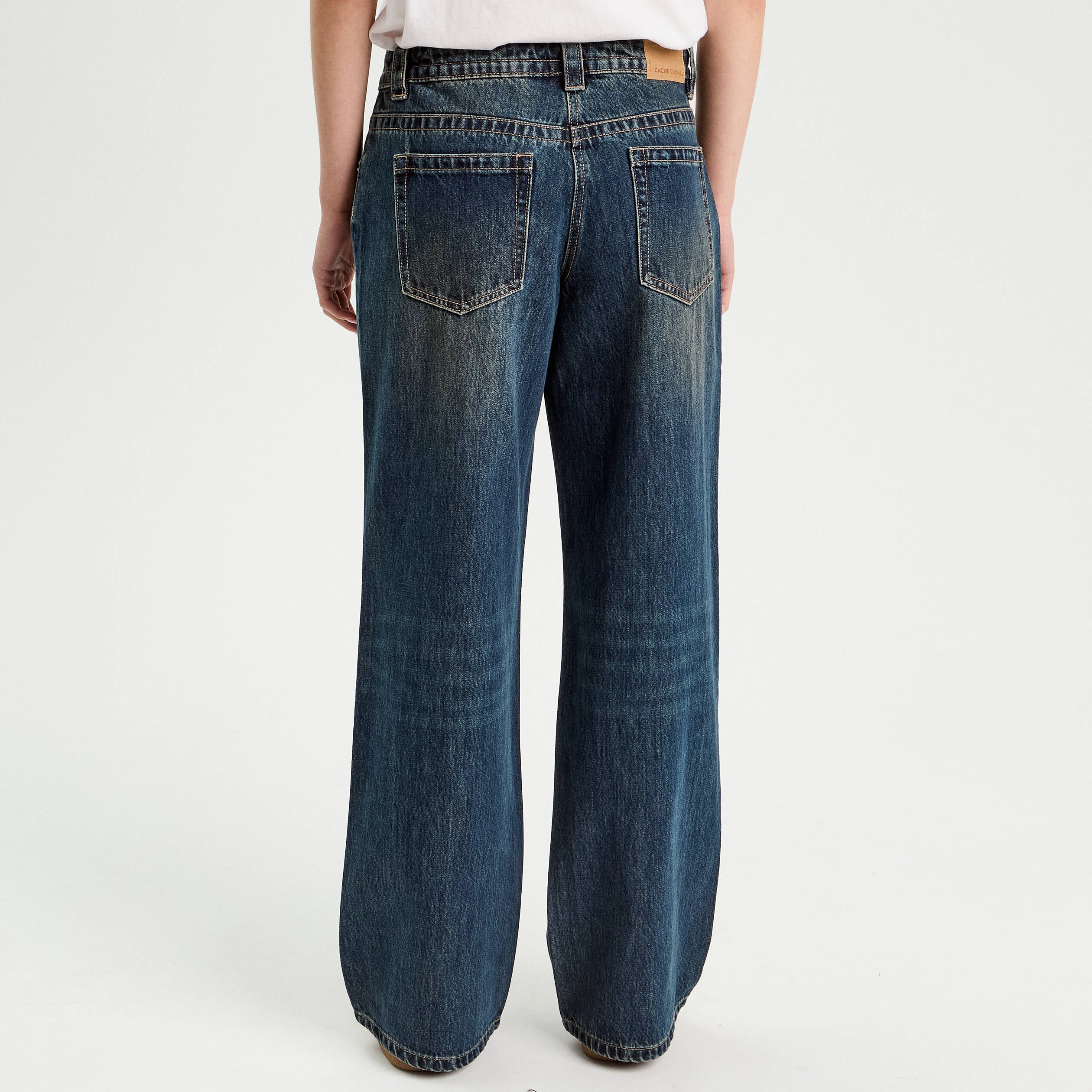 Jeans droit taille basse denim dirty femme