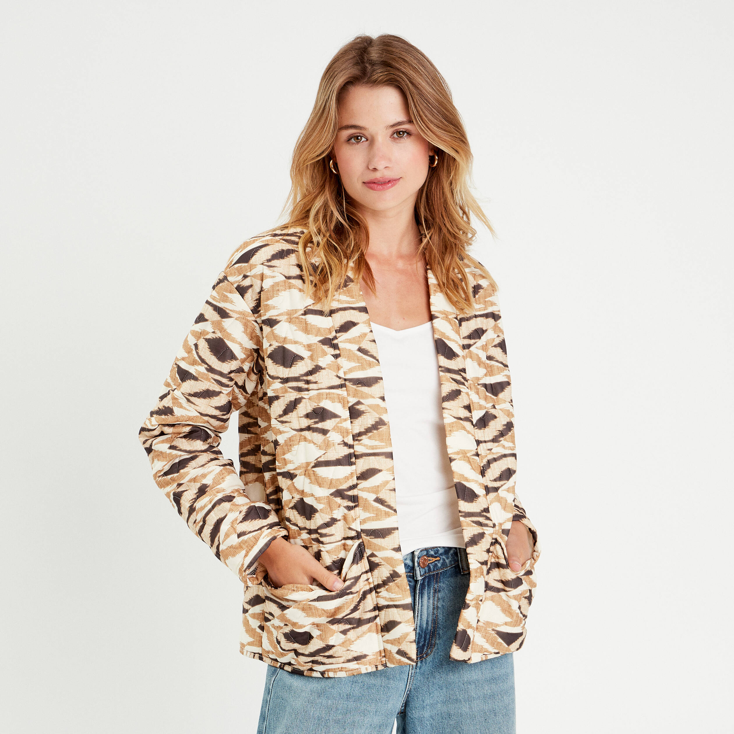 Veste matelassée blanc femme