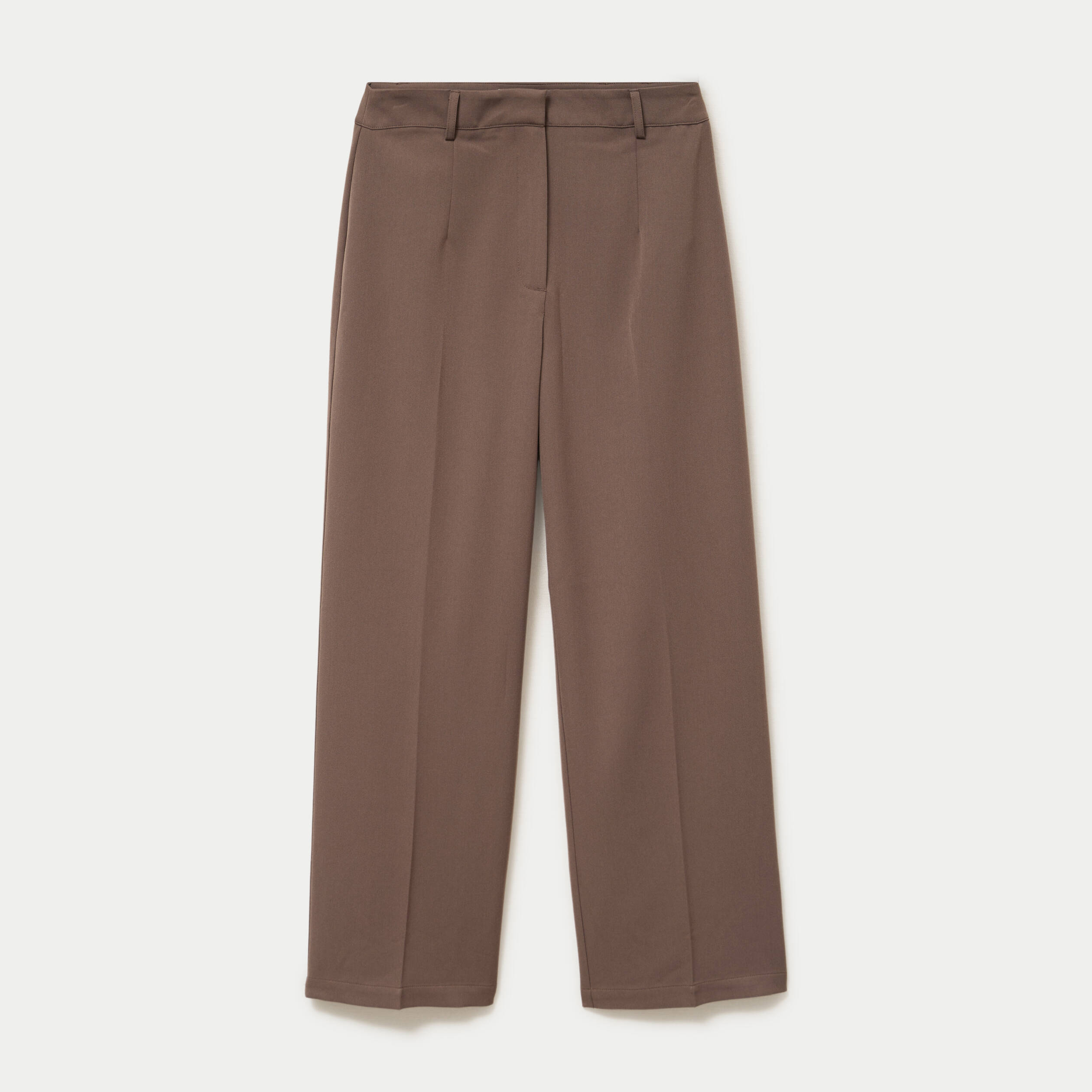 Pantalon bootcut taille haute taupe femme