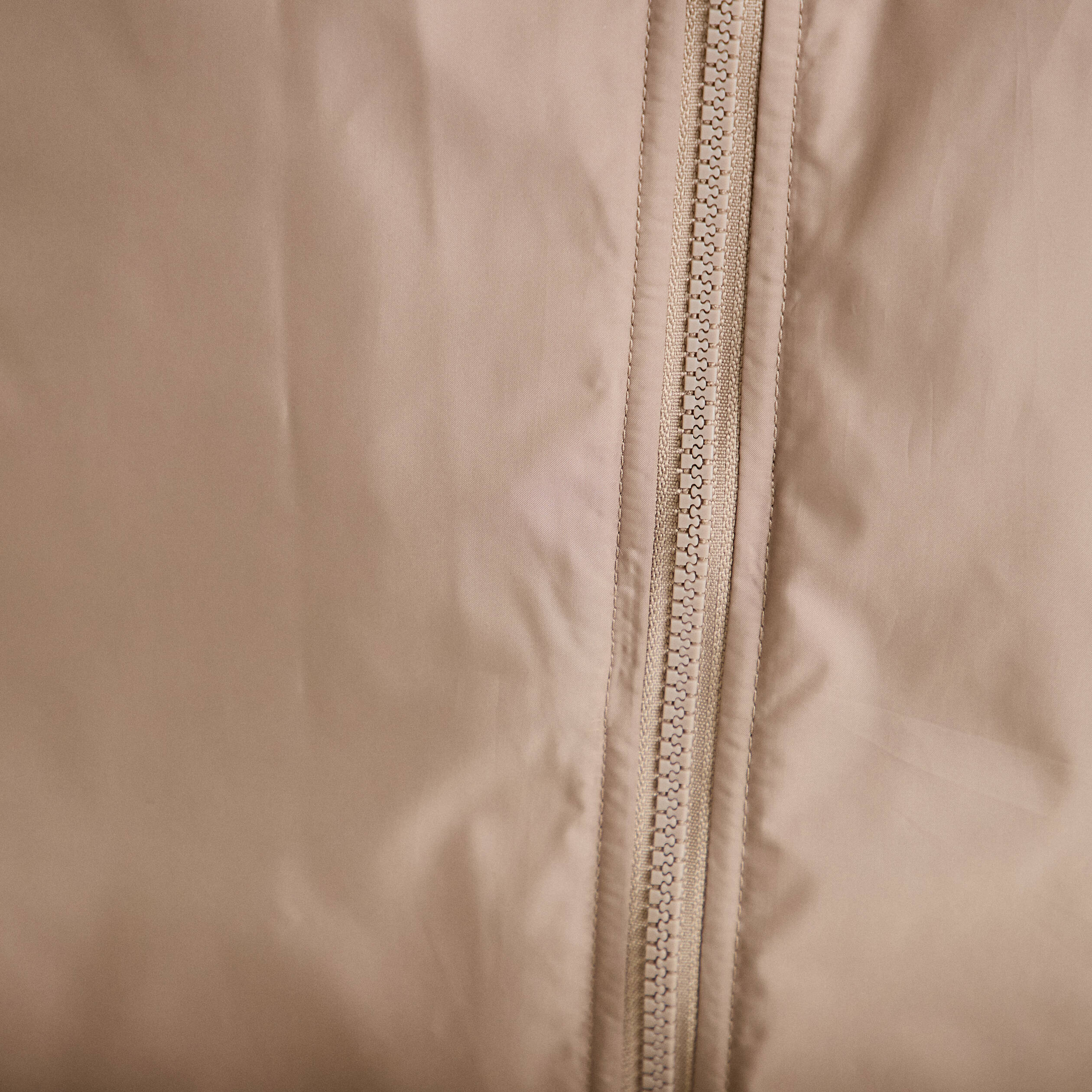 Parka r&eacute;versible 3/4 &agrave; capuche beige femme