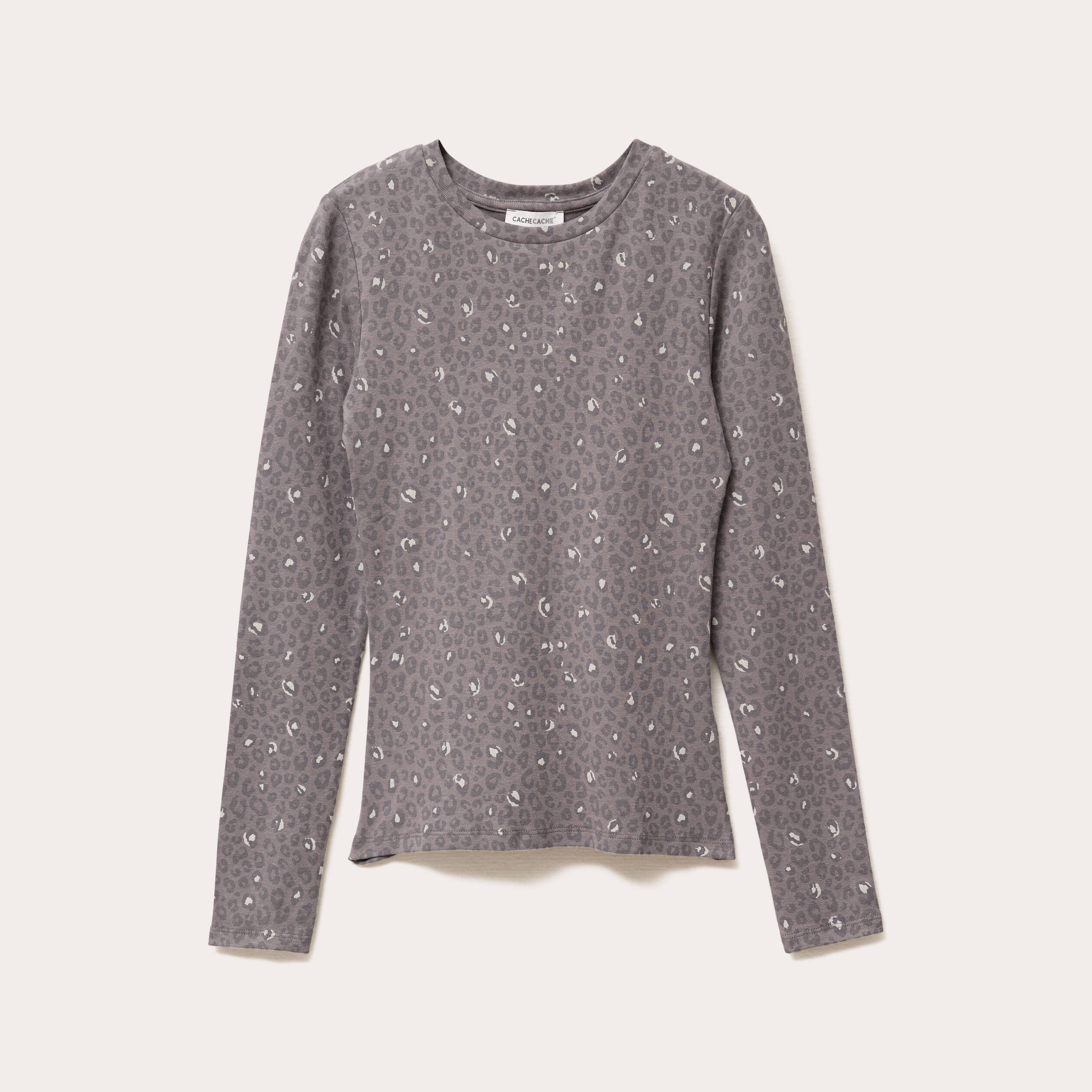 t shirt manches longues gris fonce femme T-shirt manches longues gris foncé femme