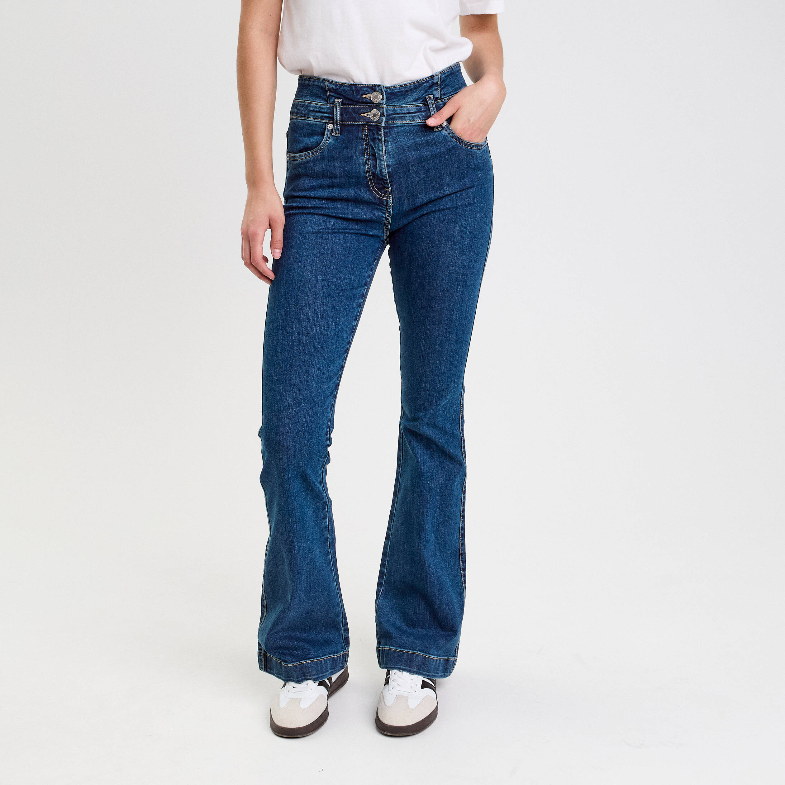 jeans bootcut taille haute denim stone femme Jeans bootcut taille haute denim stone femme