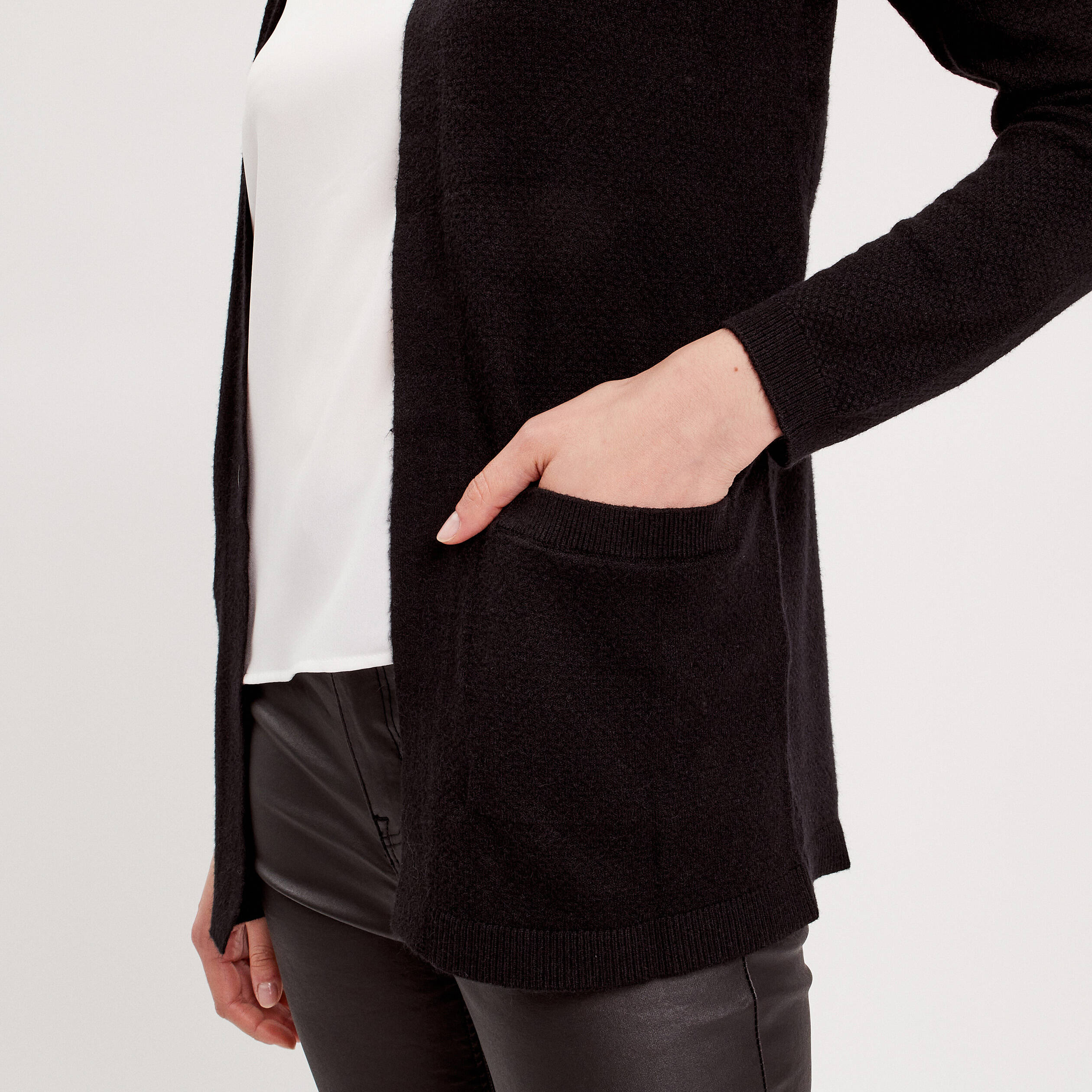 gilet manches longues noir femme Gilet manches longues noir femme