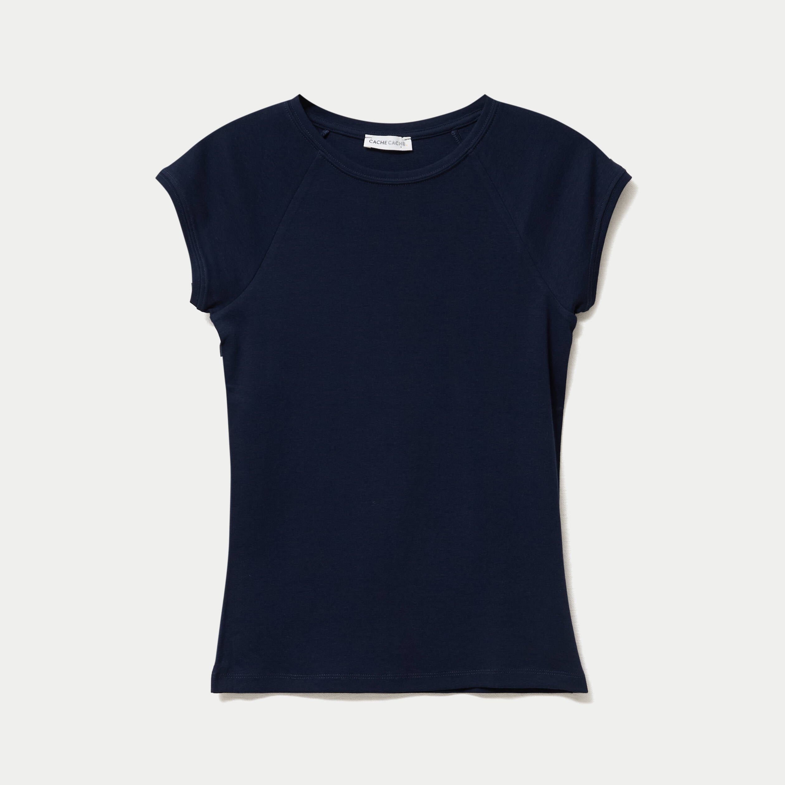 T-shirt manches courtes bleu marine femme