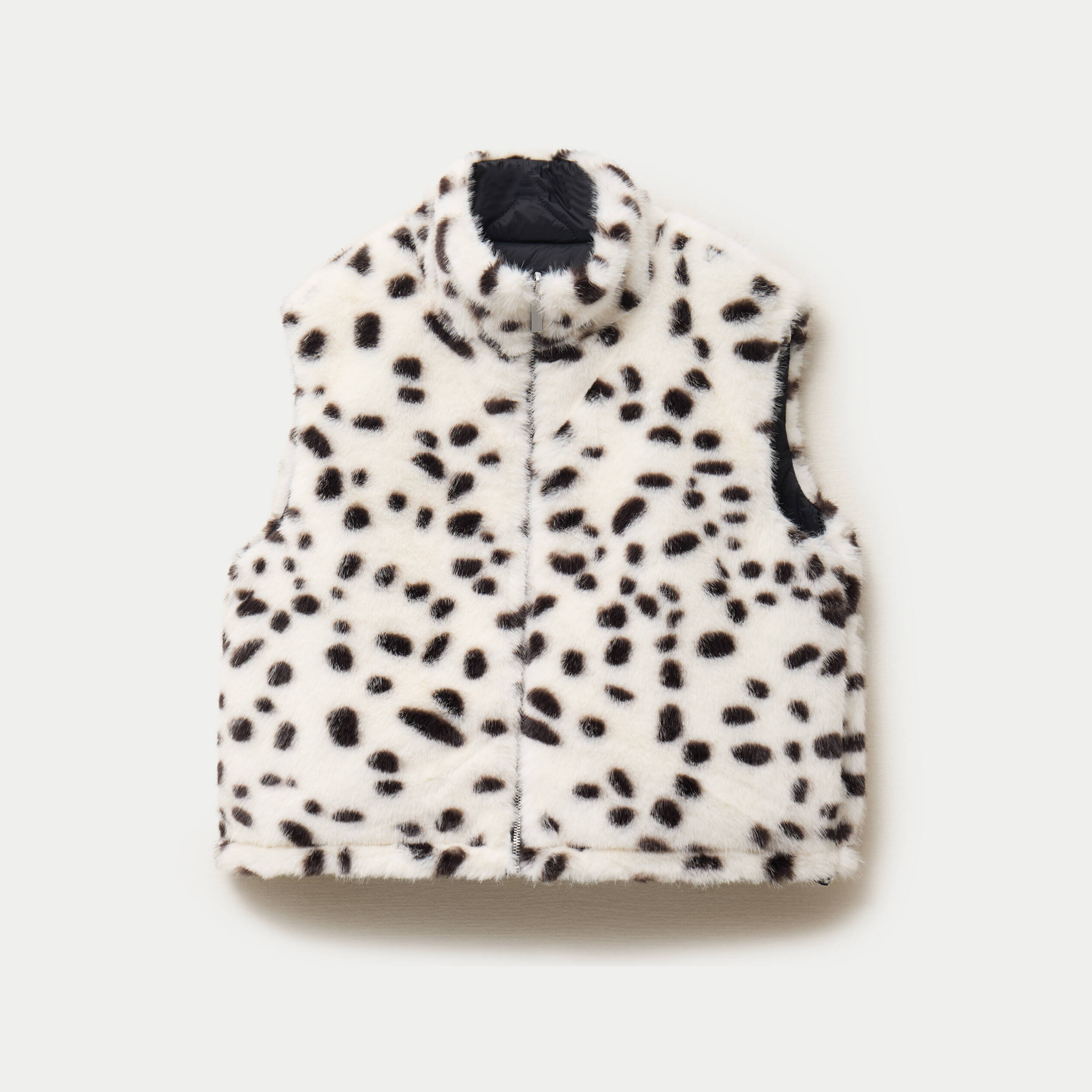 Veste sans manches col montant noir femme
