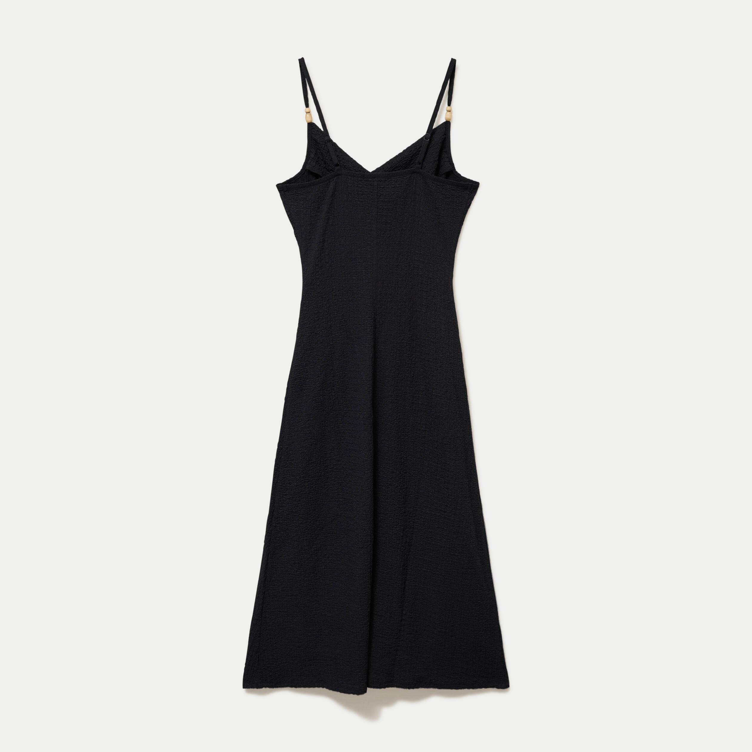 Robe longue droite en maille noir femme