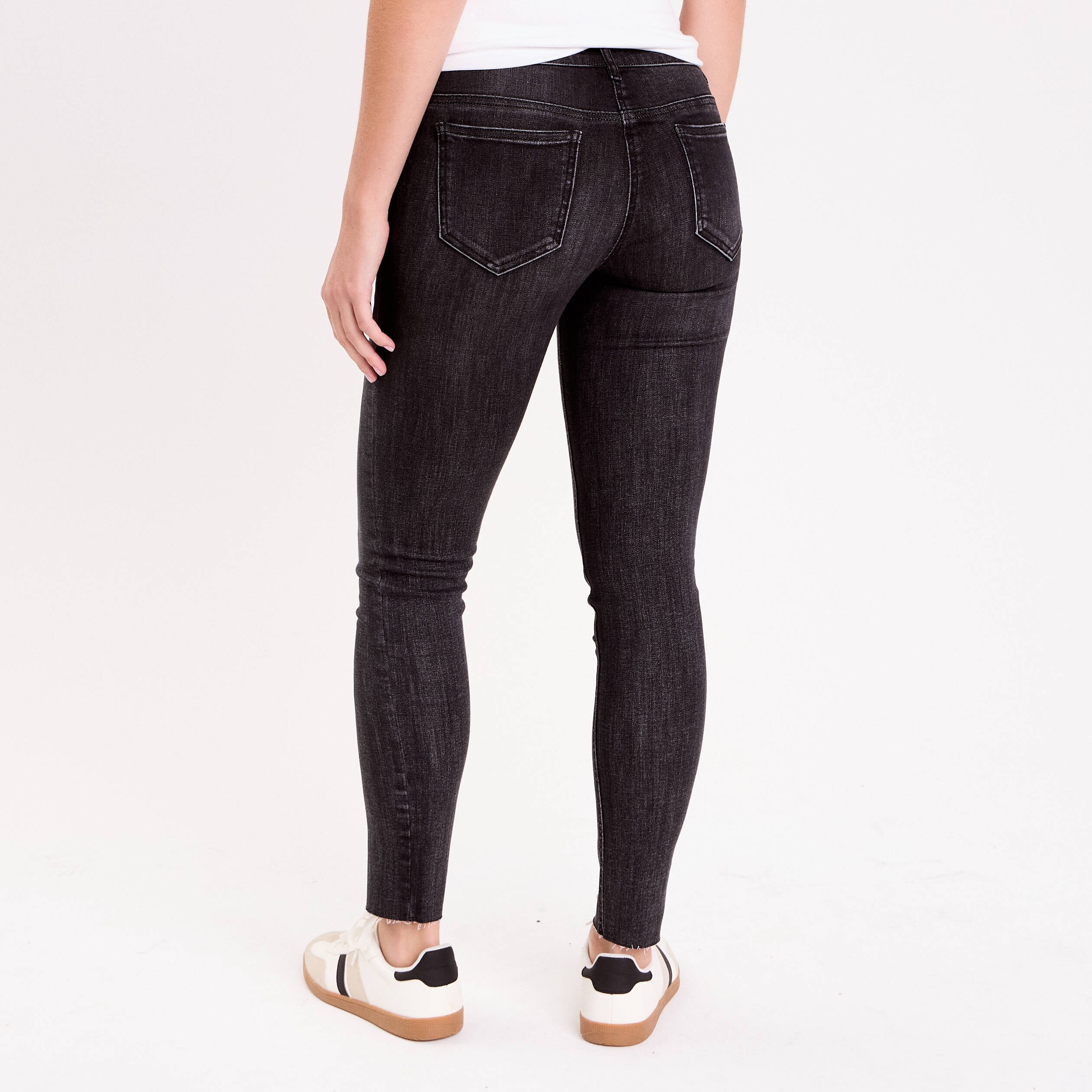 Jean skinny taille basse denim noir femme