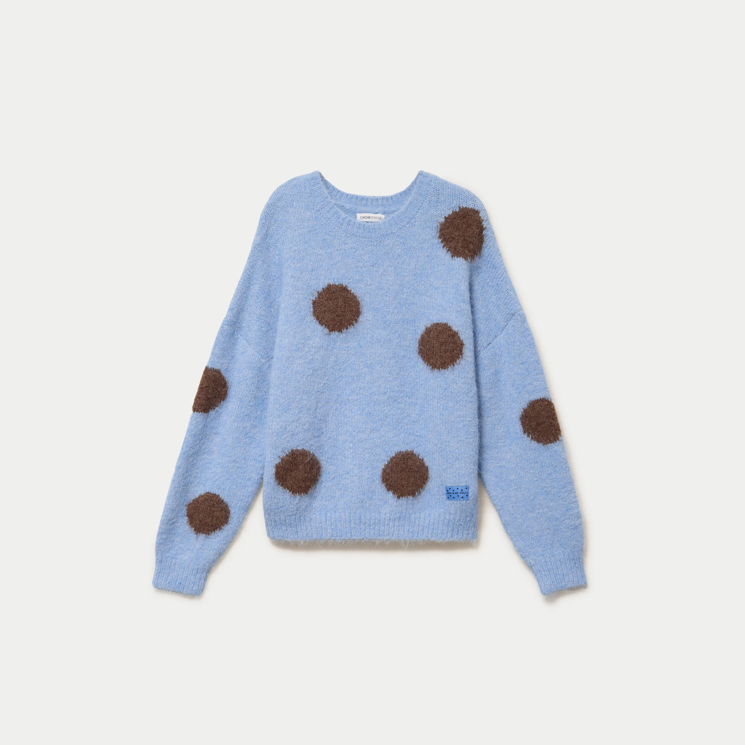 Pull manches longues bleu ciel femme