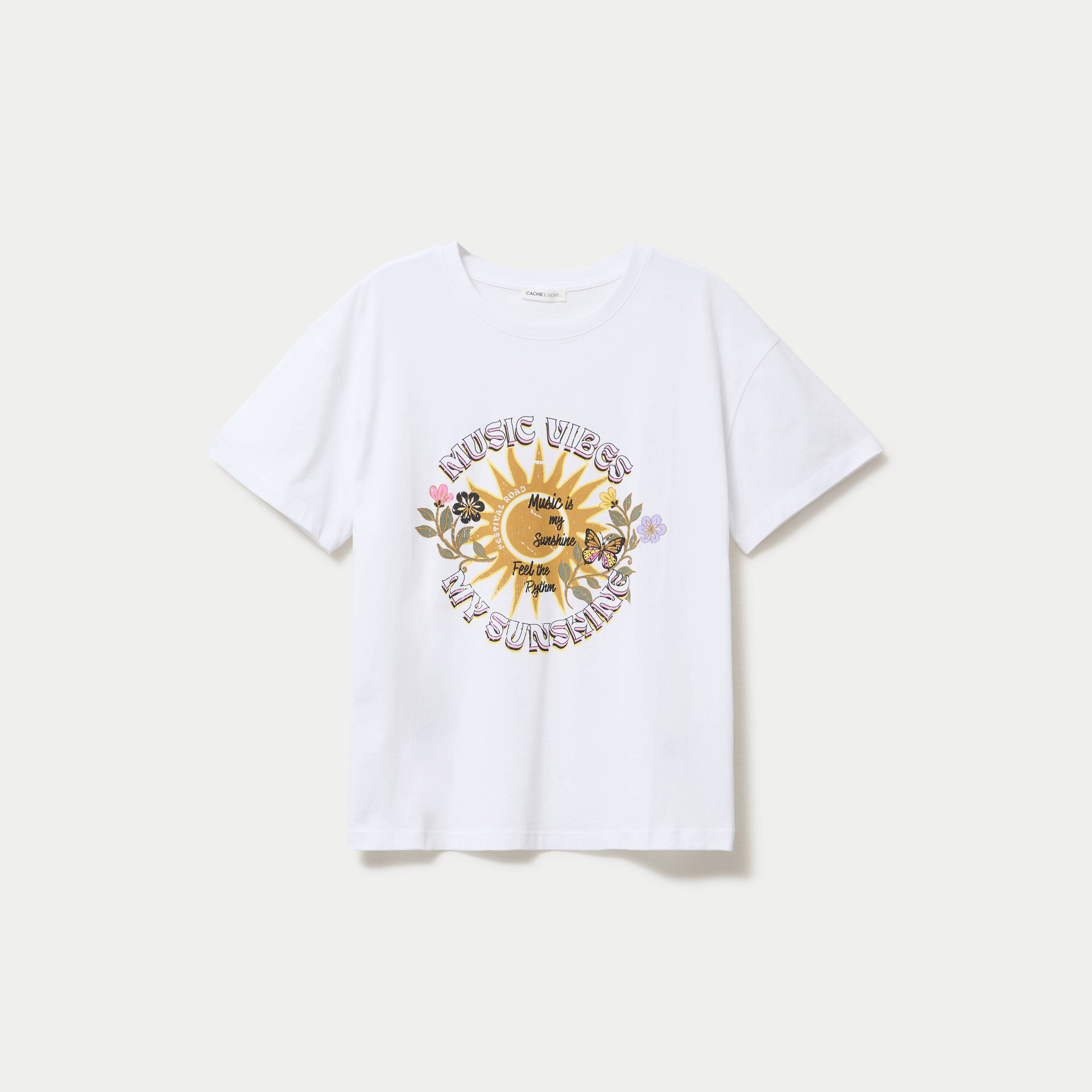 T-shirt oversize manches courtes blanc femme