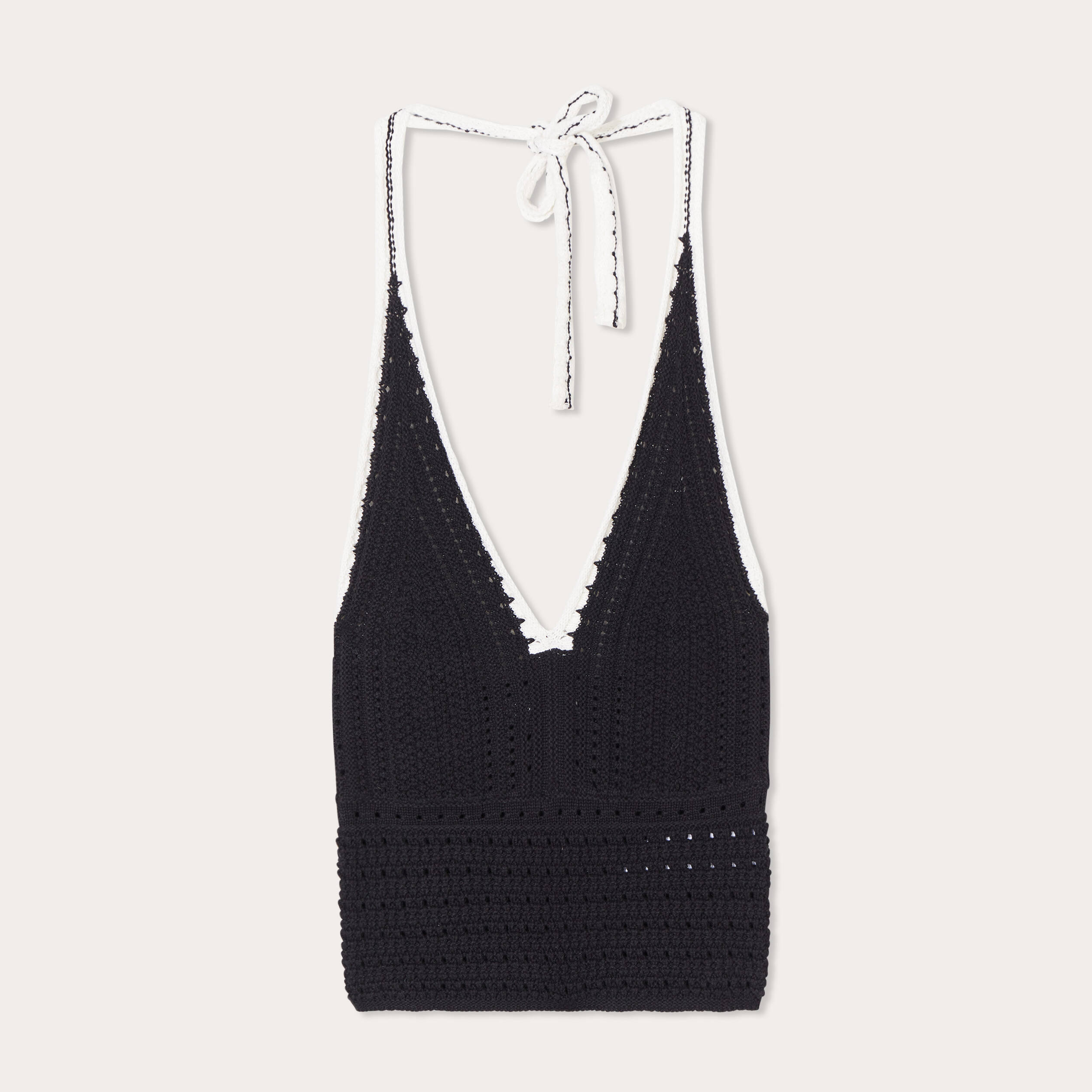 debardeur cropped crochet noir femme Débardeur cropped crochet noir femme