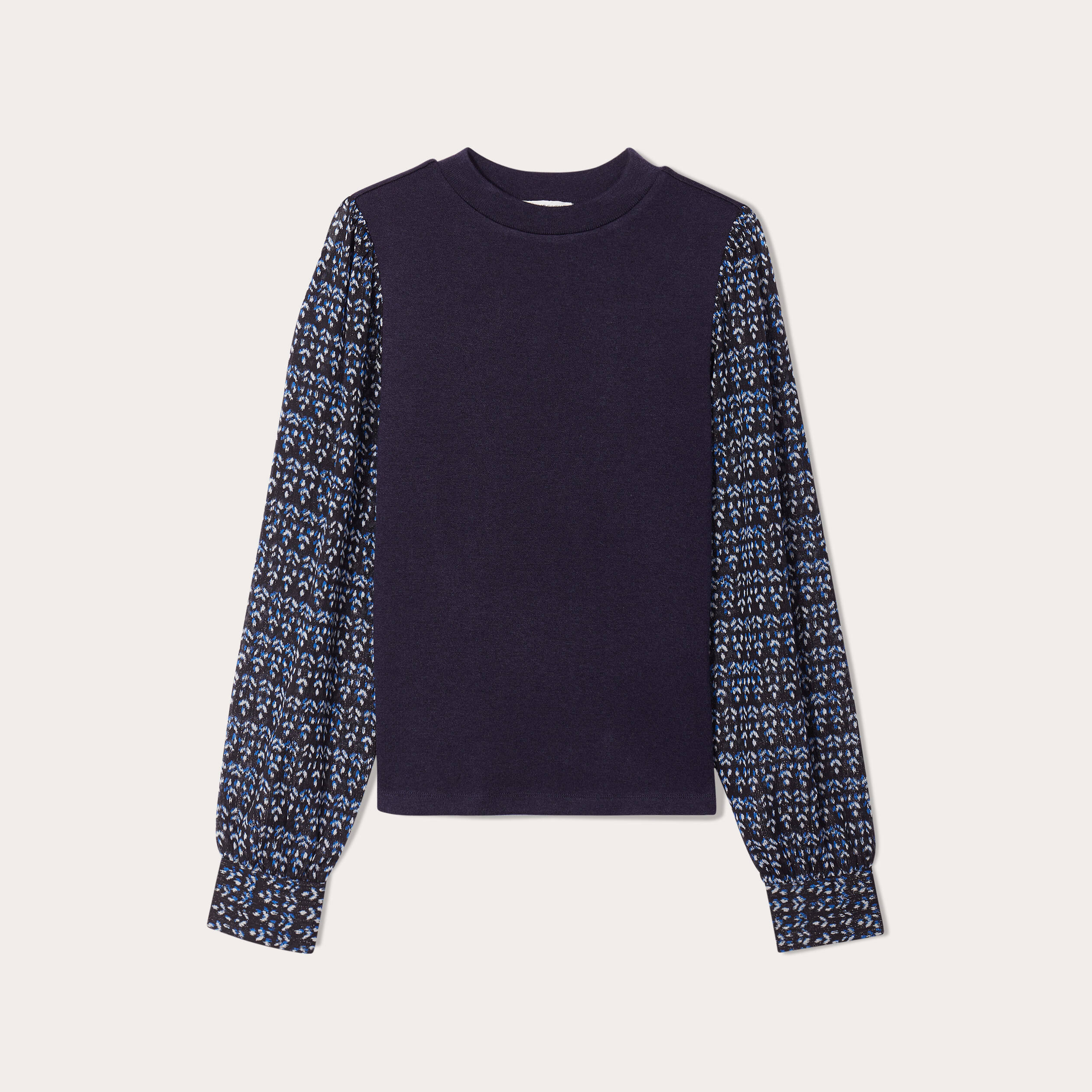 t shirt effet 2 en 1 bleu fonce femme T-shirt effet 2-en-1 bleu foncé femme