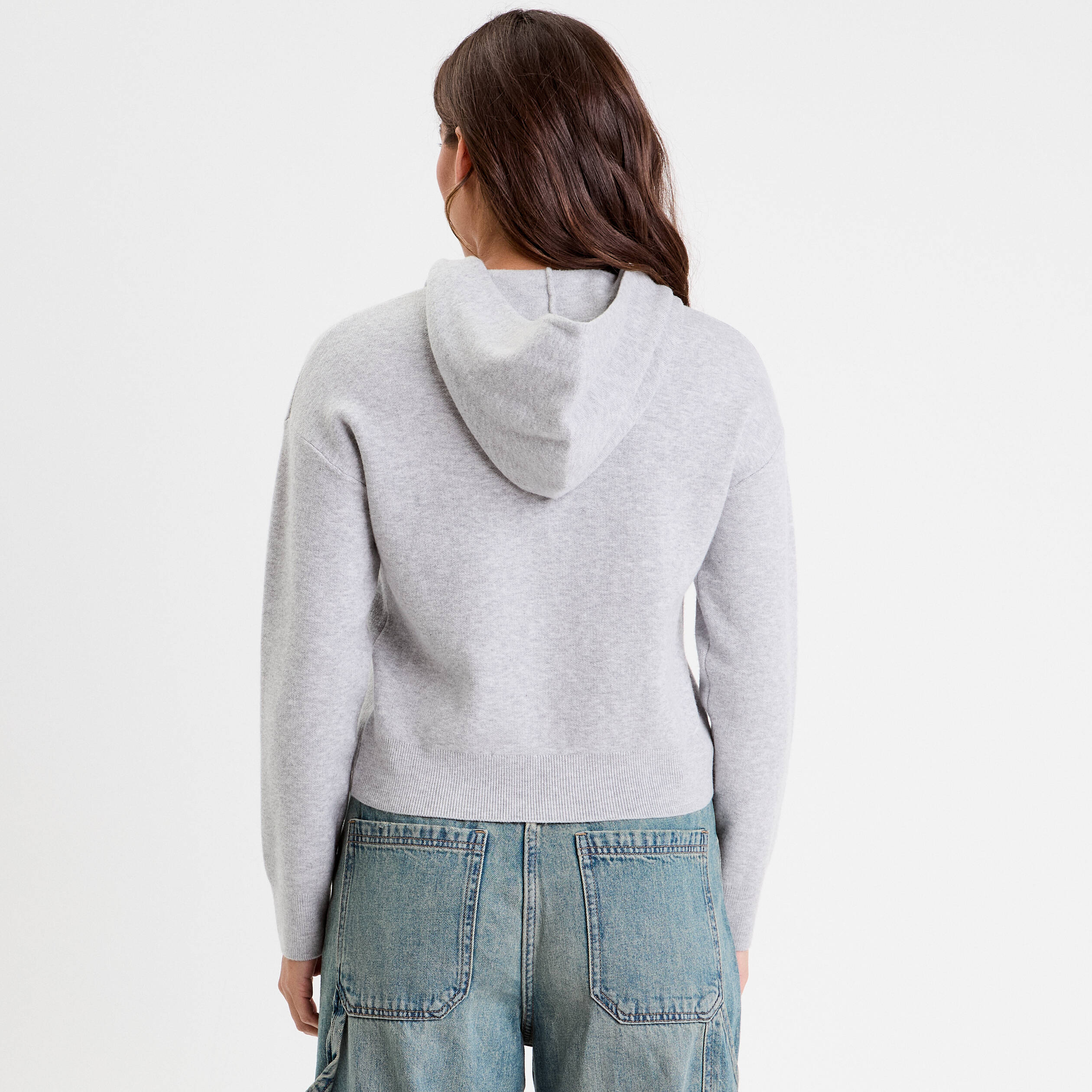 Pull à Capuche Rayé Gris – Femme – Taille S – Garage – Occasion Excellent état
