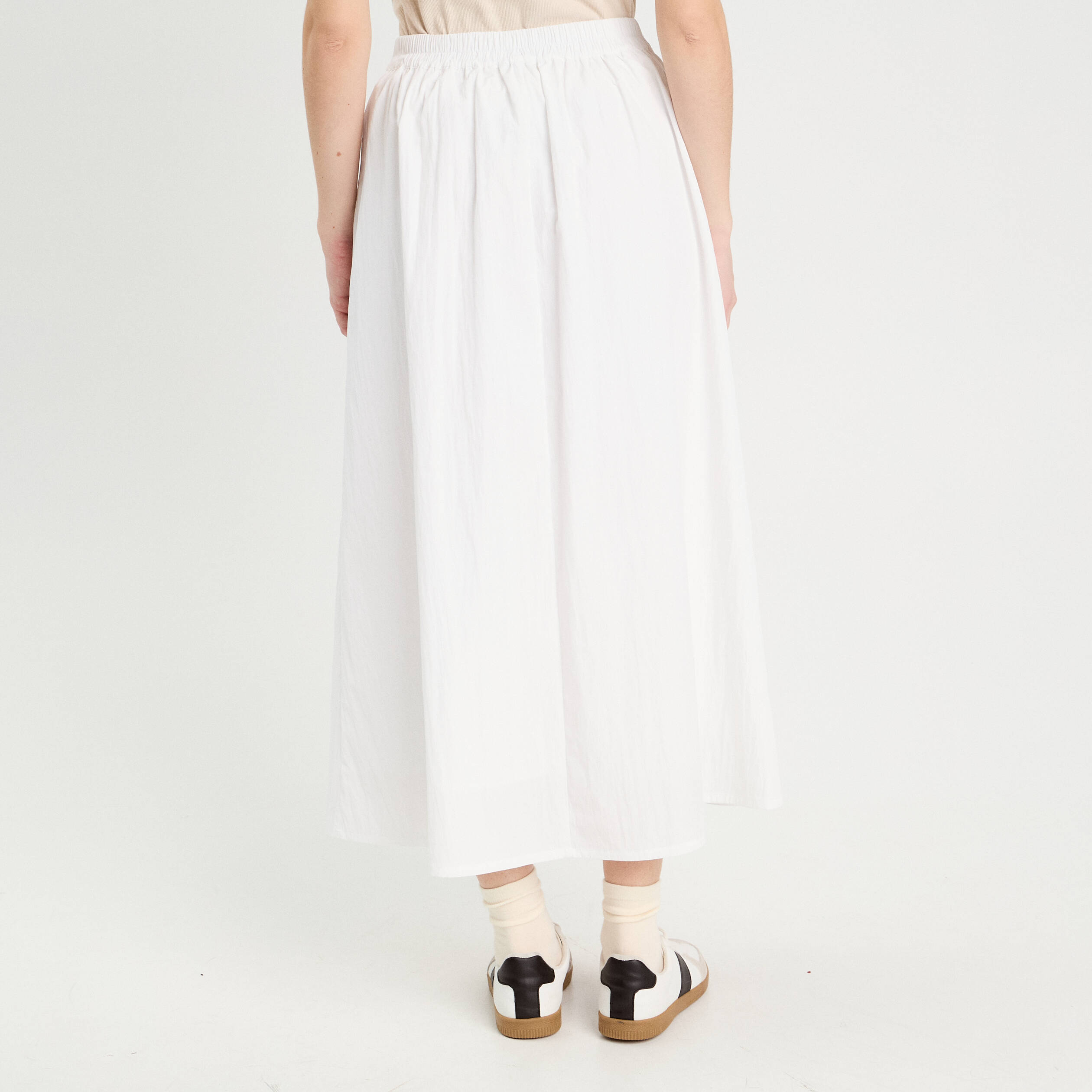 Jupe longue évasée blanc femme