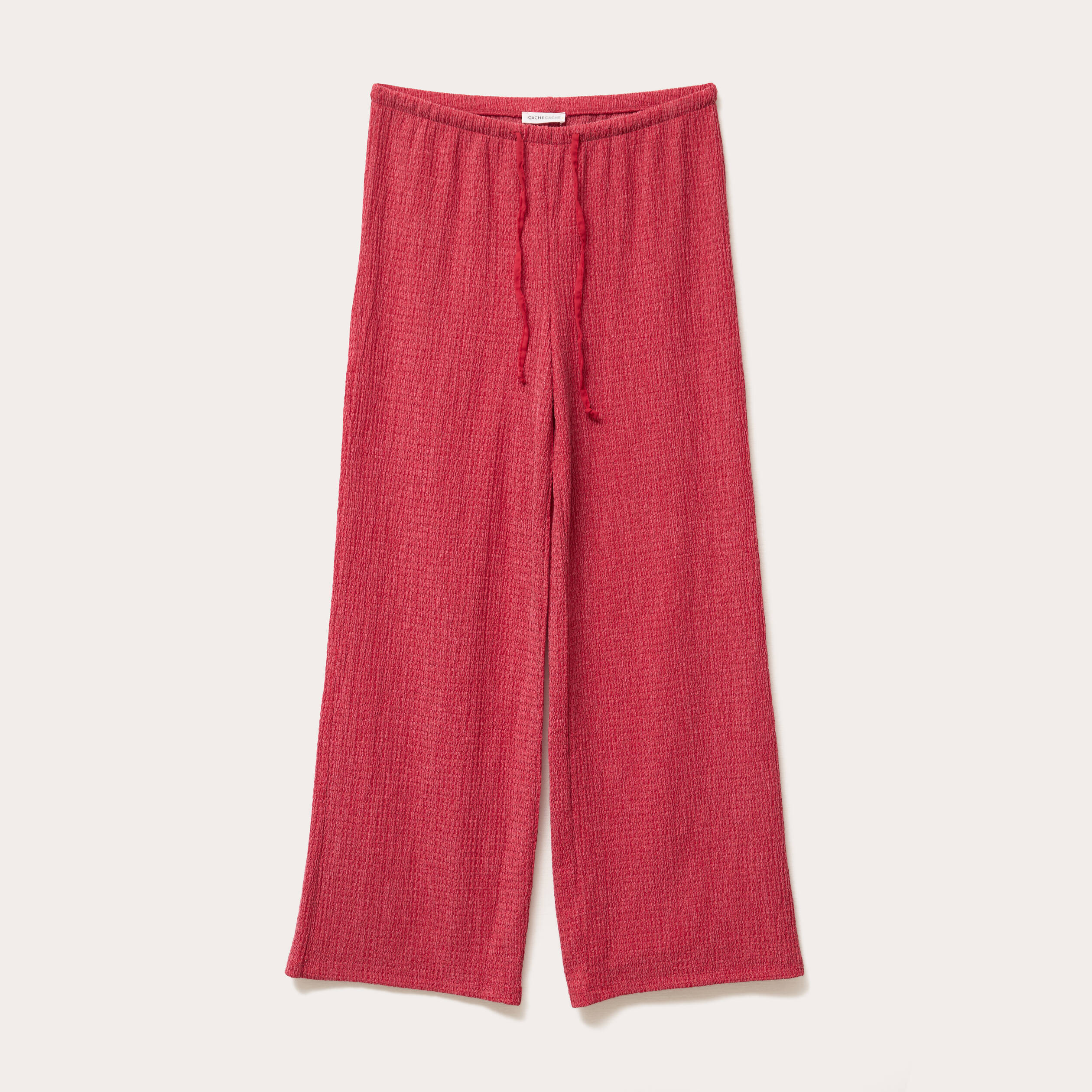 Pantalon large rouge foncé femme