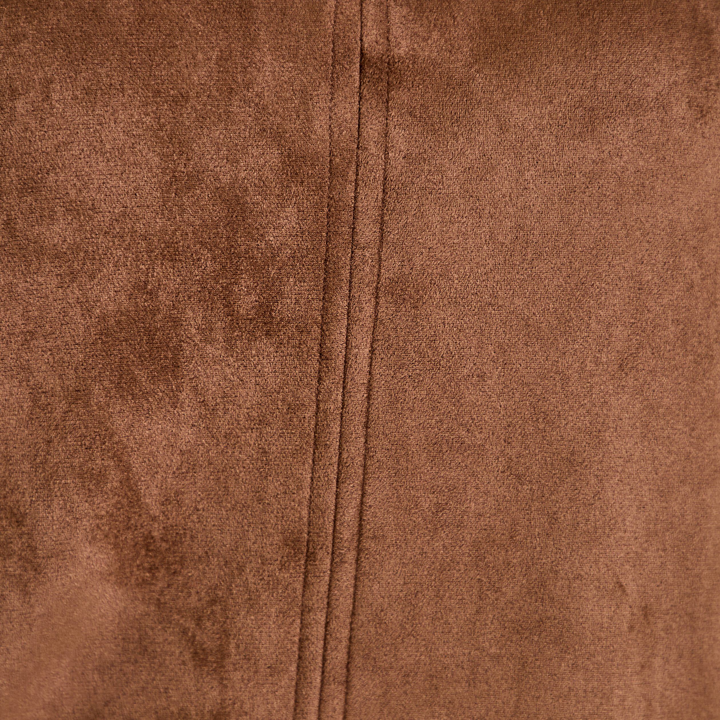 Robe droite courte sans manches col rond marron femme