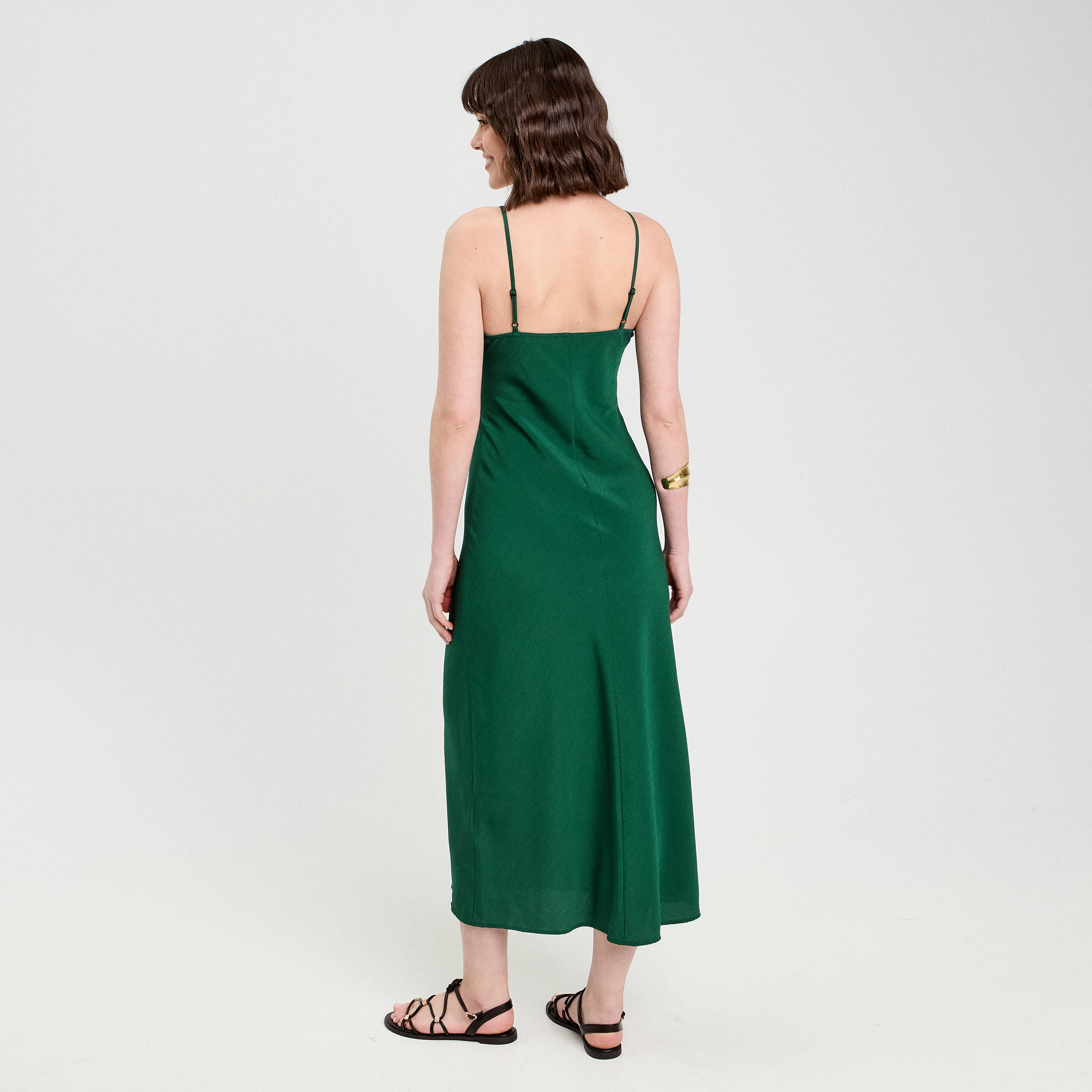 robe longue ajustee dentelle vert fonce femme Robe longue ajustée dentelle vert foncé femme